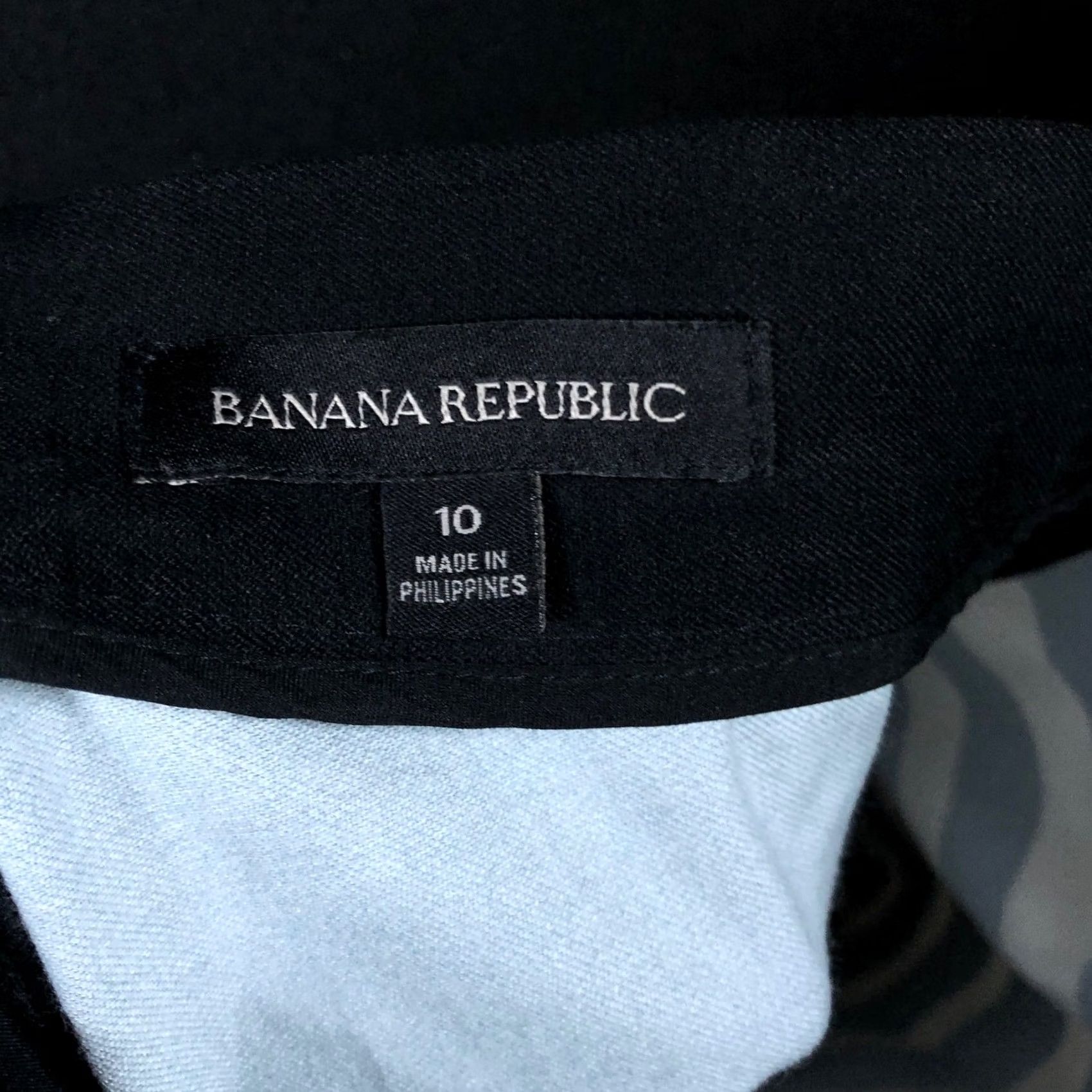 Banana Republic Banana Republic Skirt Black White Pull On Back Zip Stretch 10 Midi Women Regular Size 32" / US 10 / IT 46 - 4 Thumbnail
