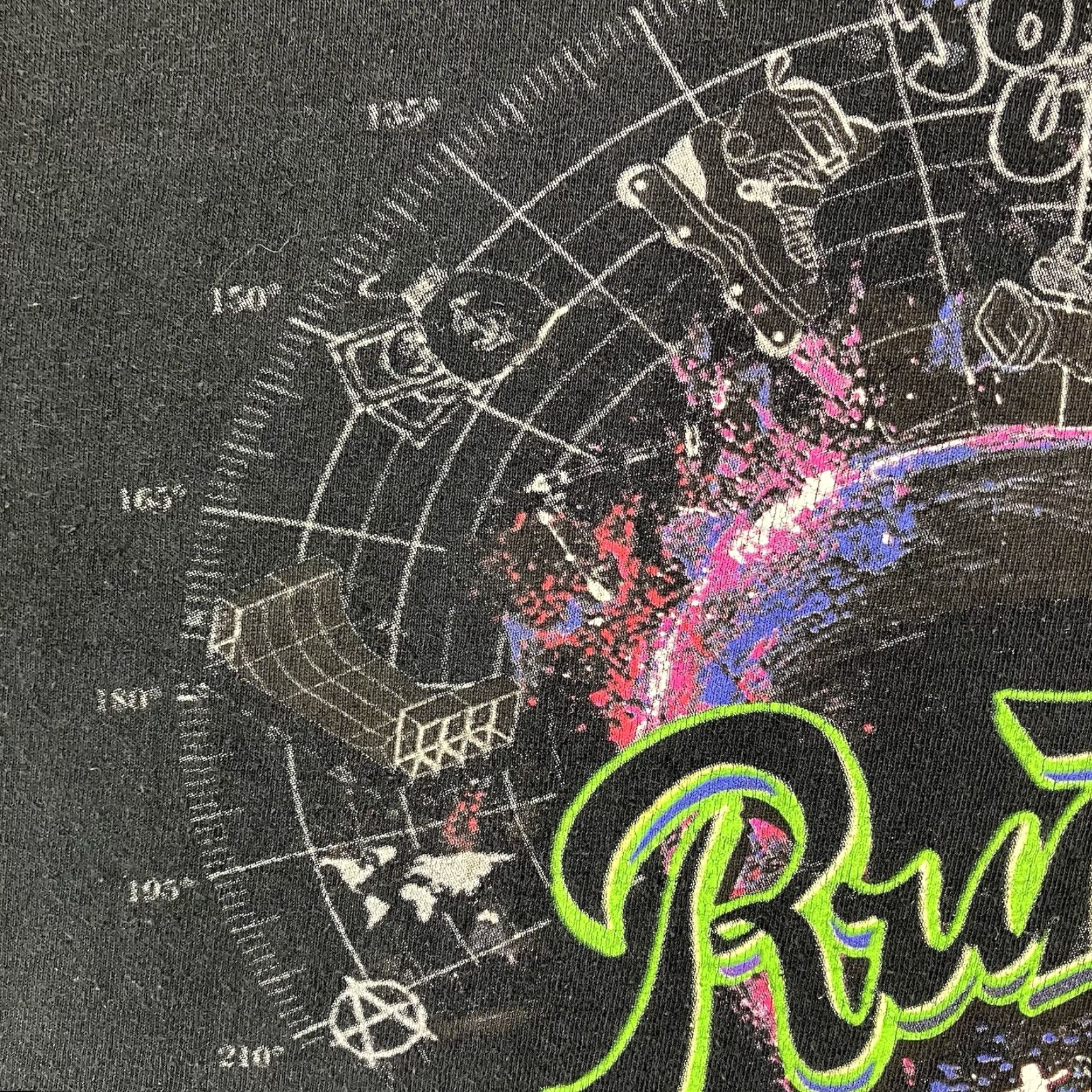 Etro Runtz Graphic T-Shirt XL Black Retro Neon Skate Team Crew Neck Mens Size US XL / EU 56 / 4 - 7 Thumbnail
