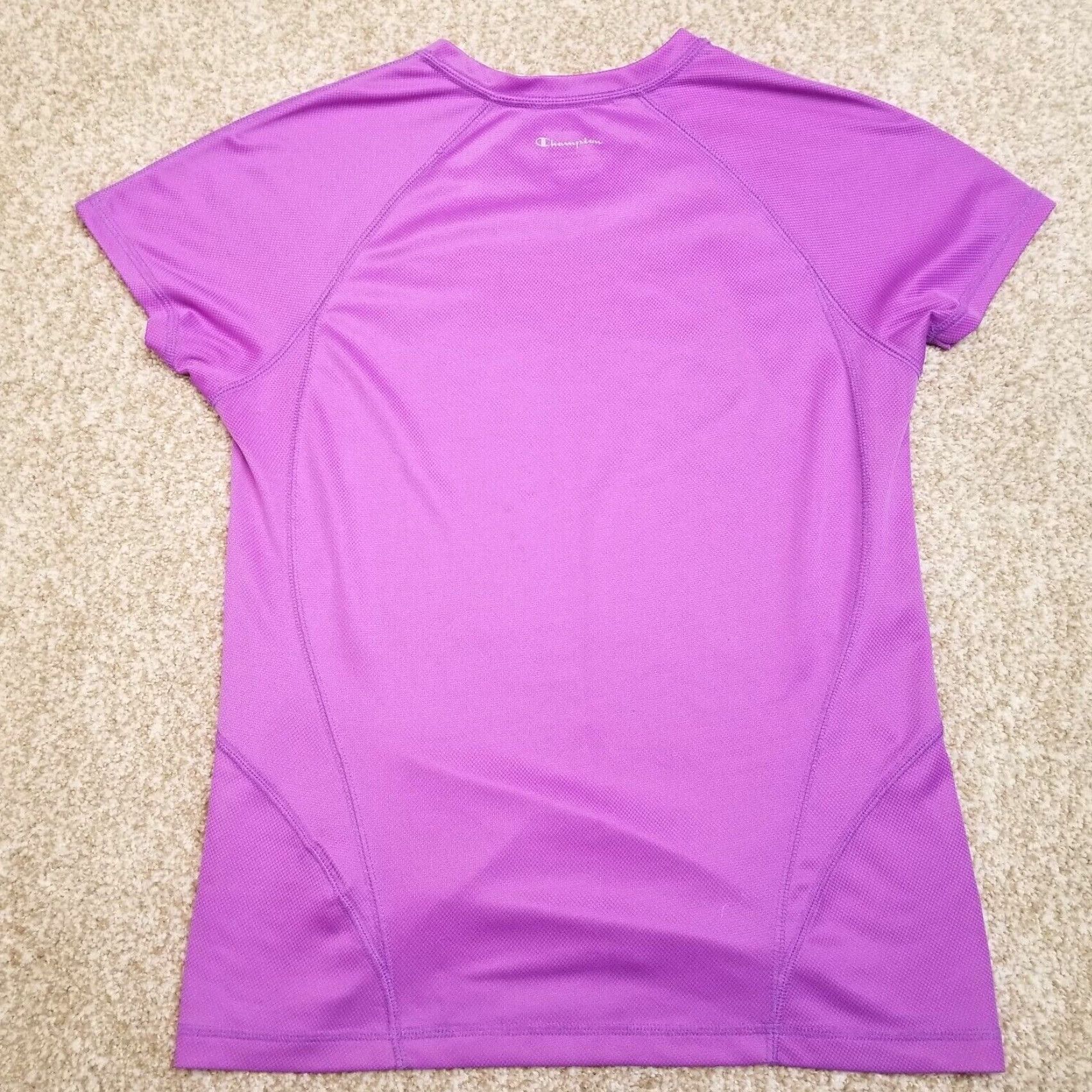 Champion Champion Double Dry Shirt Women Medium Purple Vneck Pullover Performance Stretch Size M / US 6-8 / IT 42-44 - 6 Thumbnail