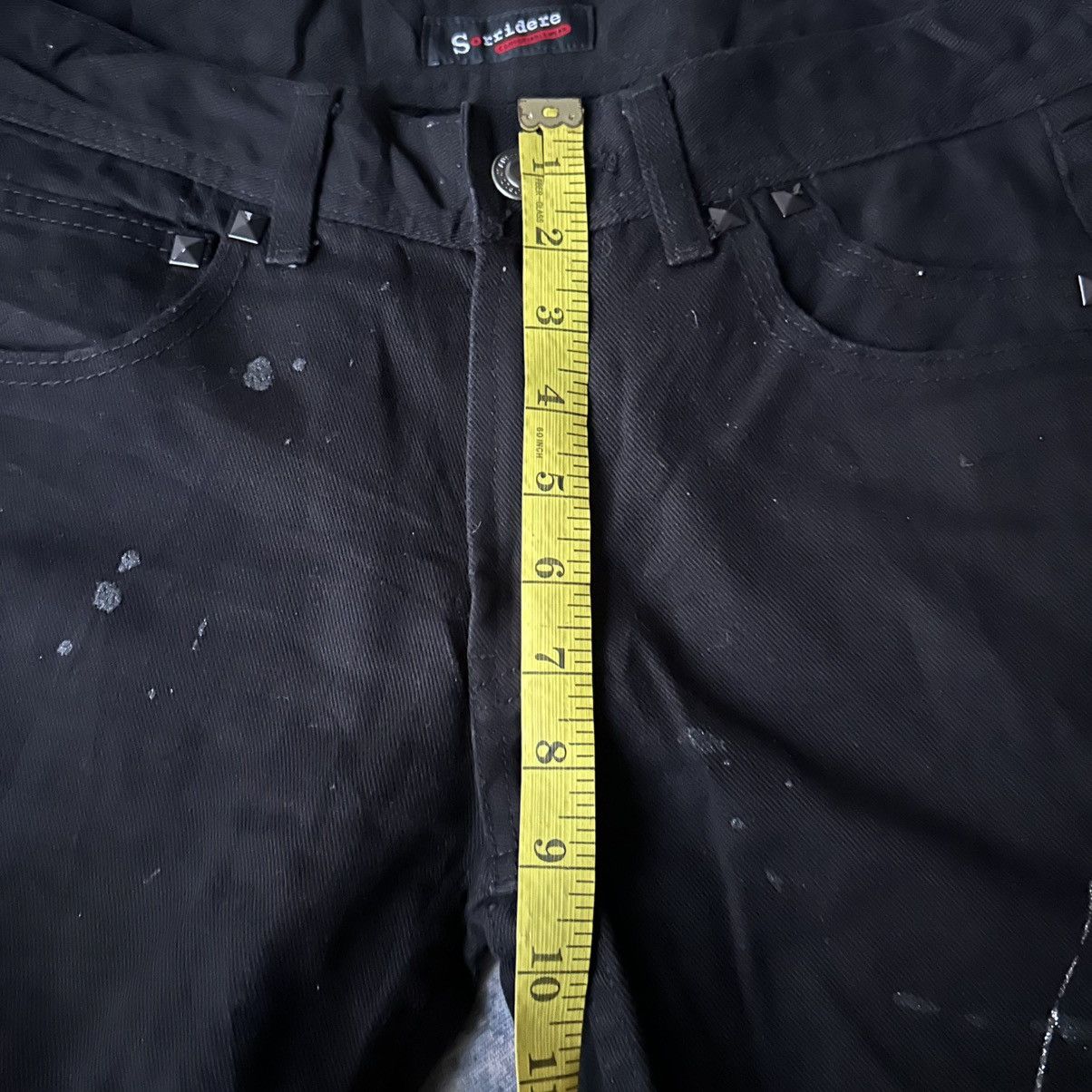 If Six Was Nine Flared Painter Black Punk Jeans Size US 28 / EU 44 - 15 Thumbnail