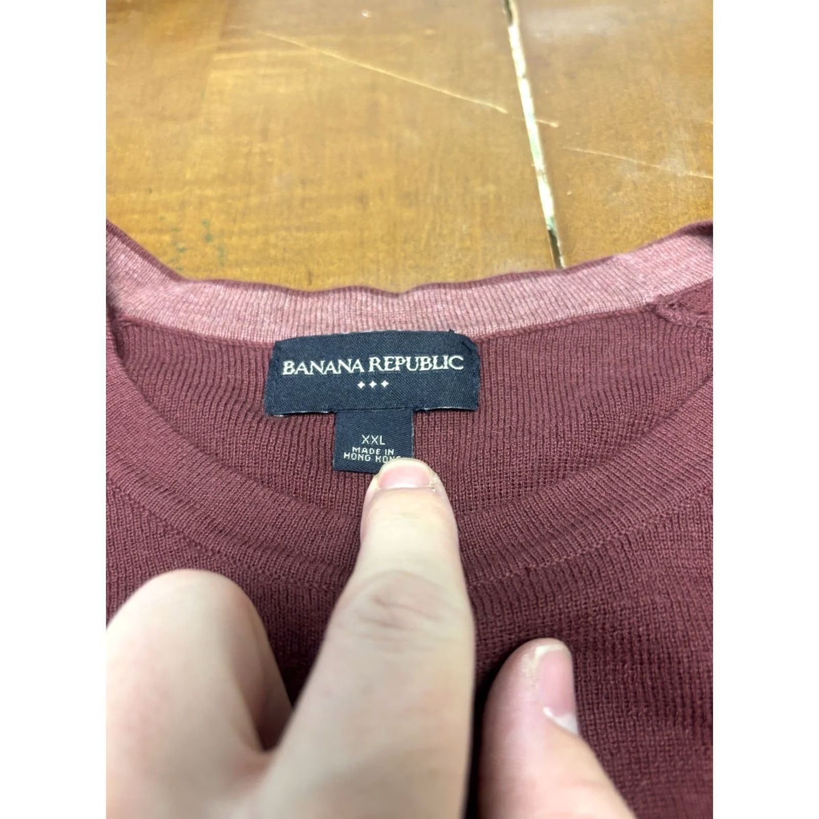 Banana Republic VINTAGE Banana Republic Shirt Men 2XL Long Sleeve Cotton Red Crew Neck Classic Outdoor All Seasons Thermal Knit Size US XXL / EU 58 / 5 - 2 Thumbnail