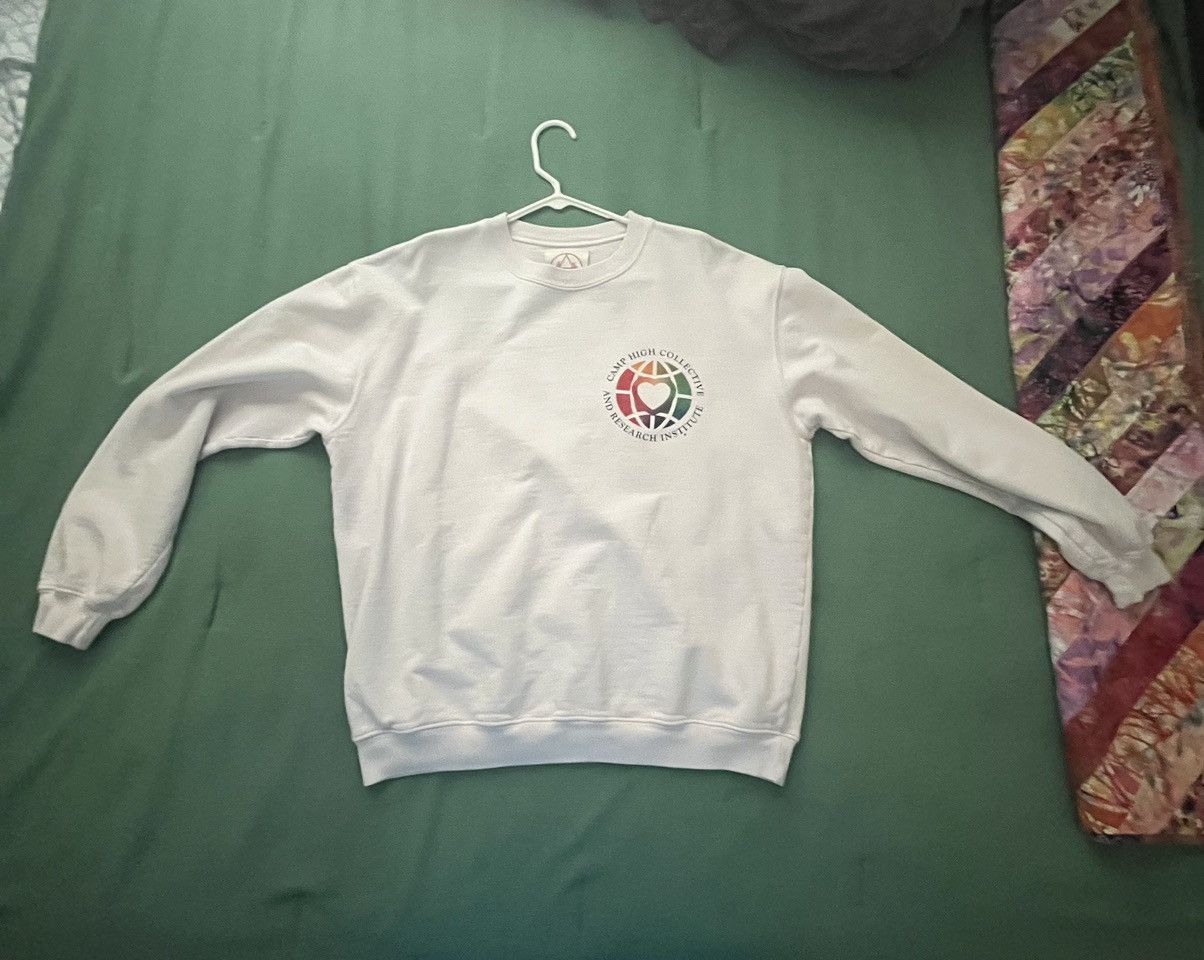 image of Camp High Institute Crewneck in White, Men's (Size Large)