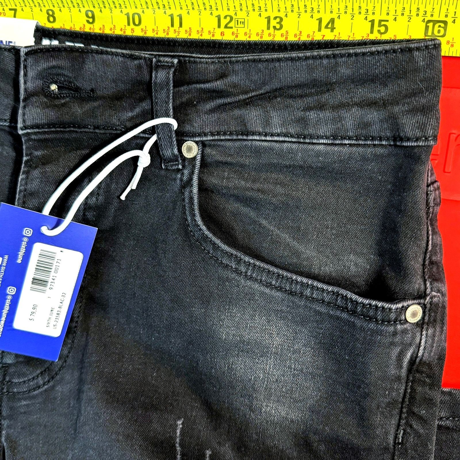 Sixth June Paris •NWT• Sixth June Paris Size 32 Black Faded Denim Size US 28 / EU 44 - 10 Thumbnail