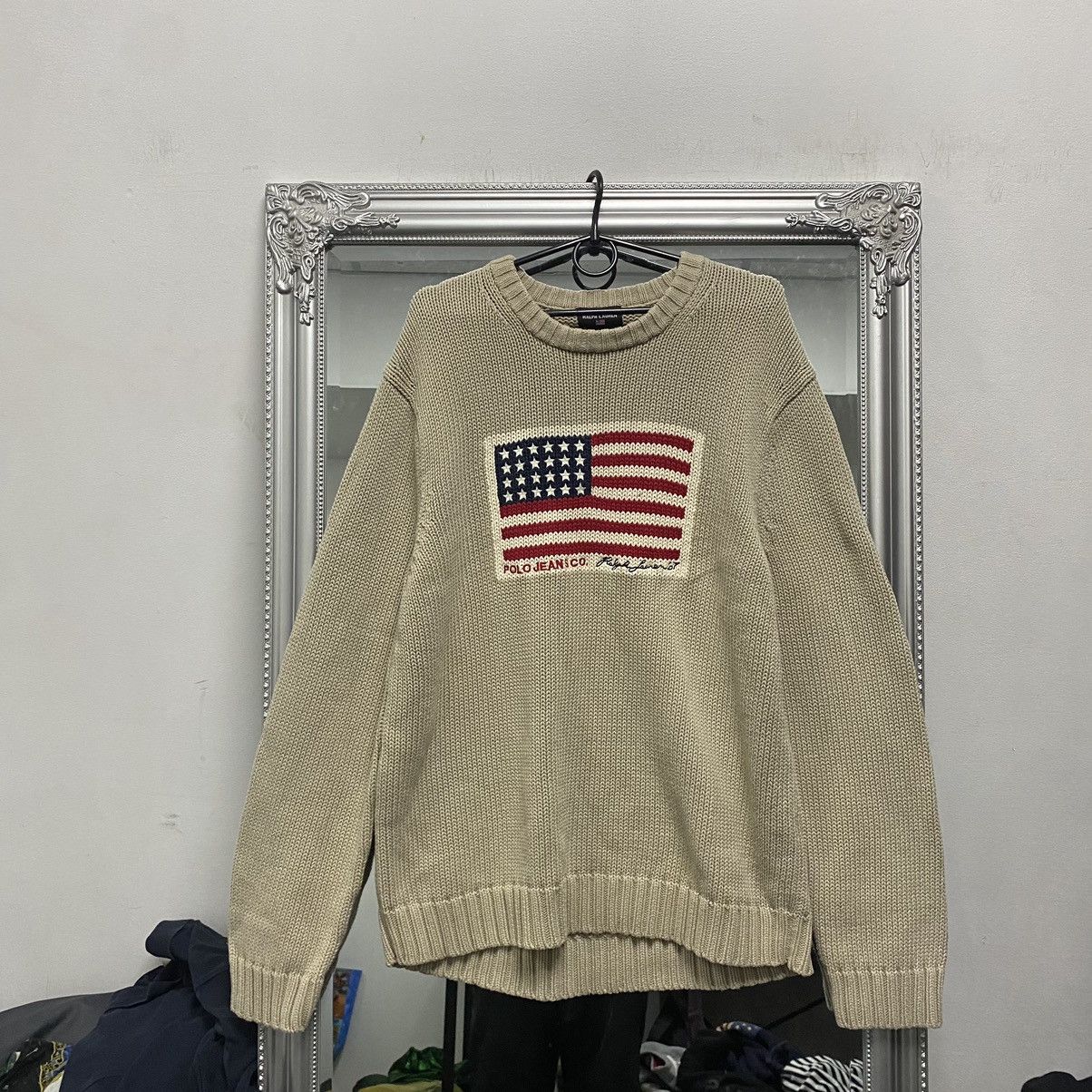 Polo Ralph Lauren Polo Ralph Lauren Sweater USA flag vintage Size US L / EU 52-54 / 3 - 1 Thumbnail