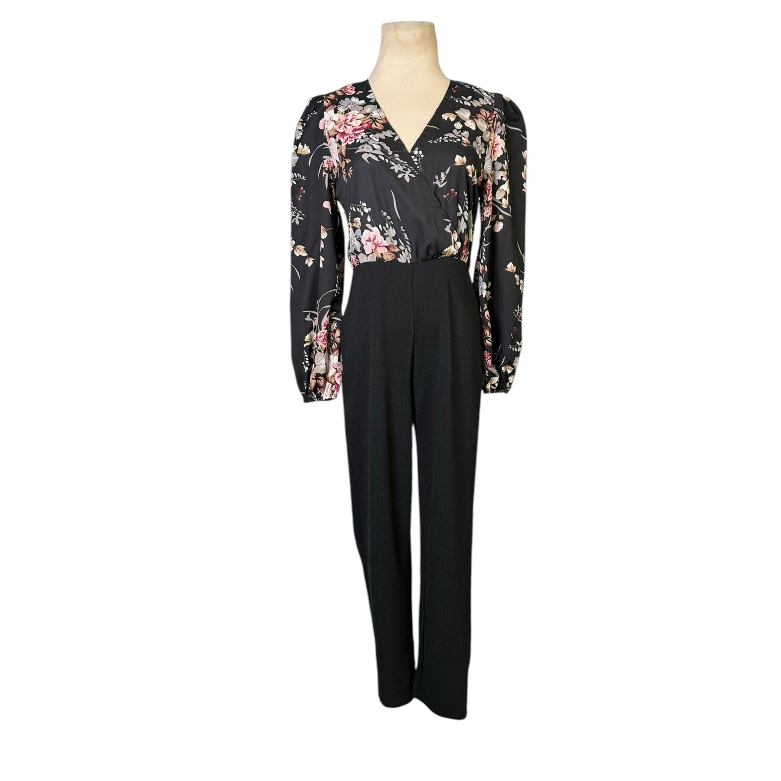 Shein Shein black floral long sleeves jumpsuit size XS Size 26" / US 2 / IT 38 - 9 Thumbnail