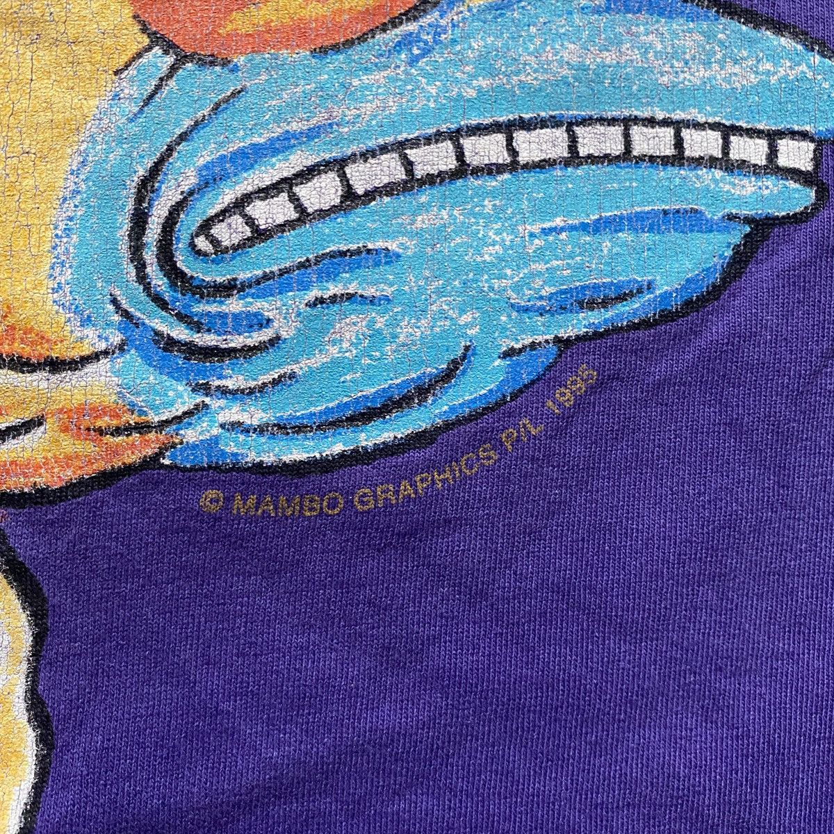 Mambo VINTAGE 1995 RARE MAMBO FISH AMAZING DESTRESSED T SHIRT 315 Size US XL / EU 56 / 4 - 6 Thumbnail