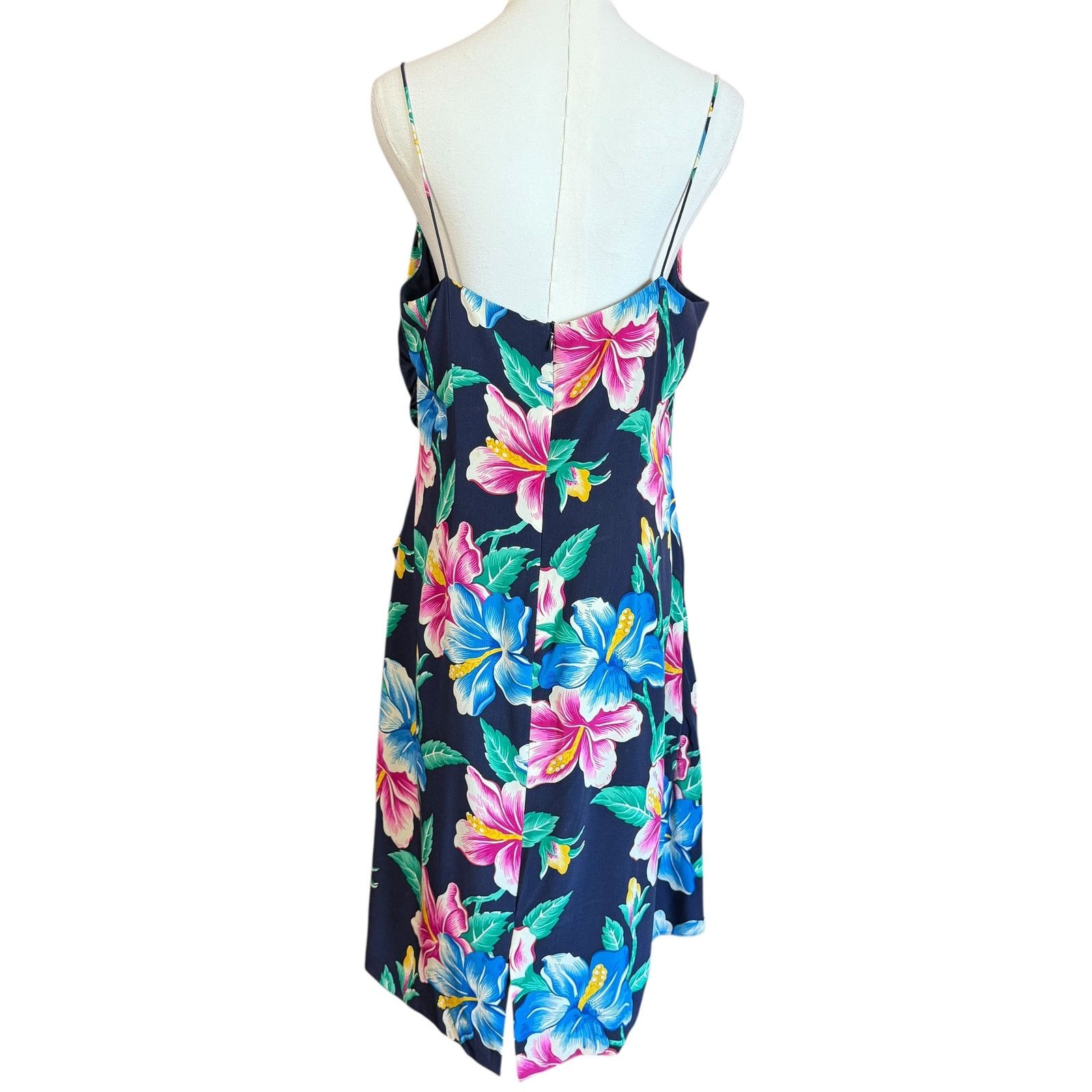 Lauren Ralph Lauren Lauren Ralph Lauren 100% Silk Vintage Floral Mini Dress 12 Size XL / US 12-14 / IT 48-50 - 3 Thumbnail