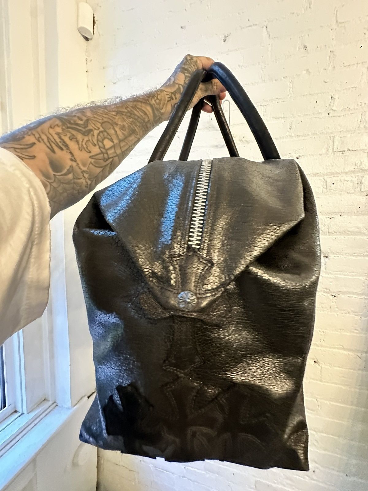 Chrome Hearts CHROME HEARTS HUGE LEATHER LUGGAGE DUFFLE BAG CROSS PATCH 4G Size ONE SIZE - 12 Thumbnail
