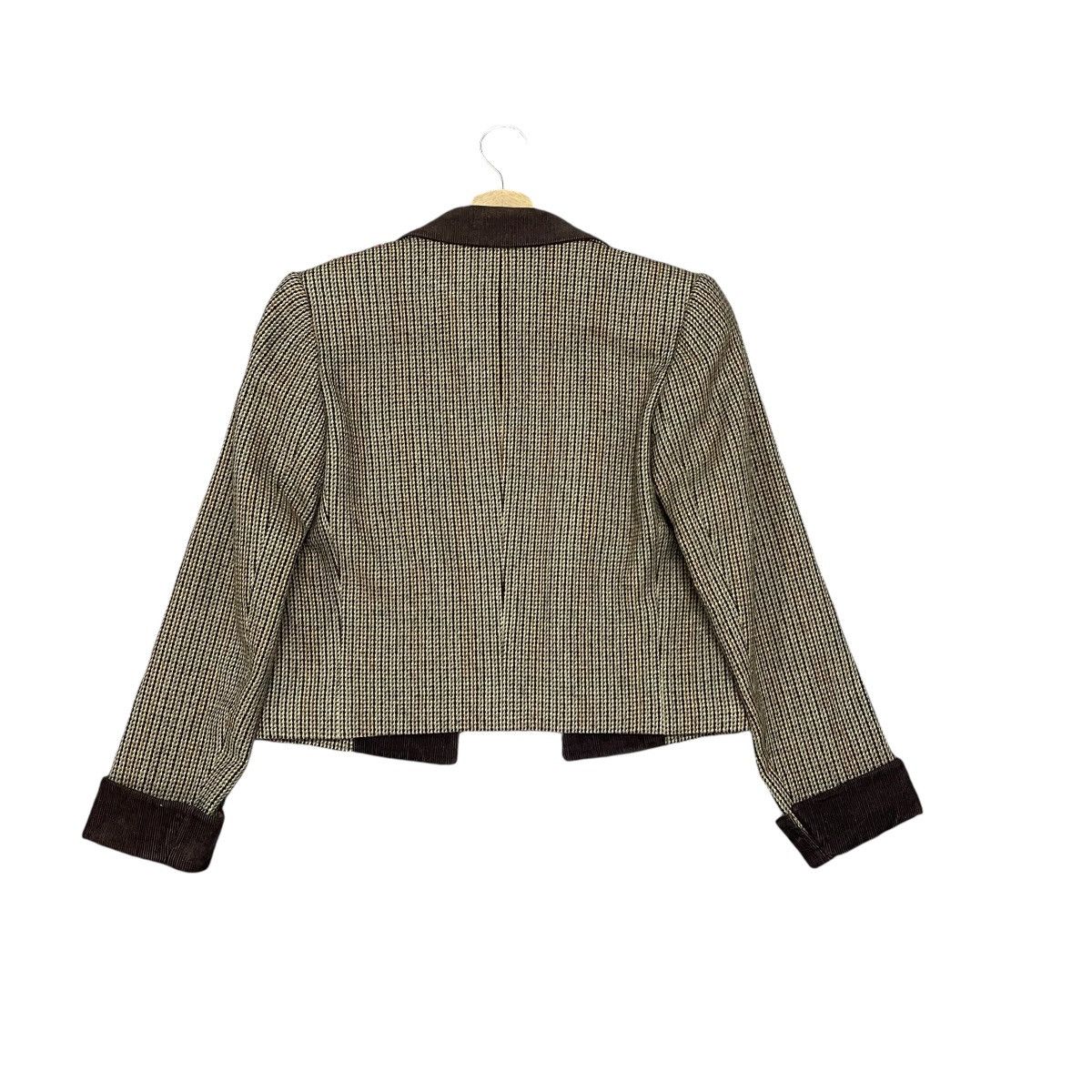 Yves Saint Laurent Vintage 80s Yves Saint Laurent Cropped Houndstooth Blazer Size M / US 6-8 / IT 42-44 - 8 Thumbnail