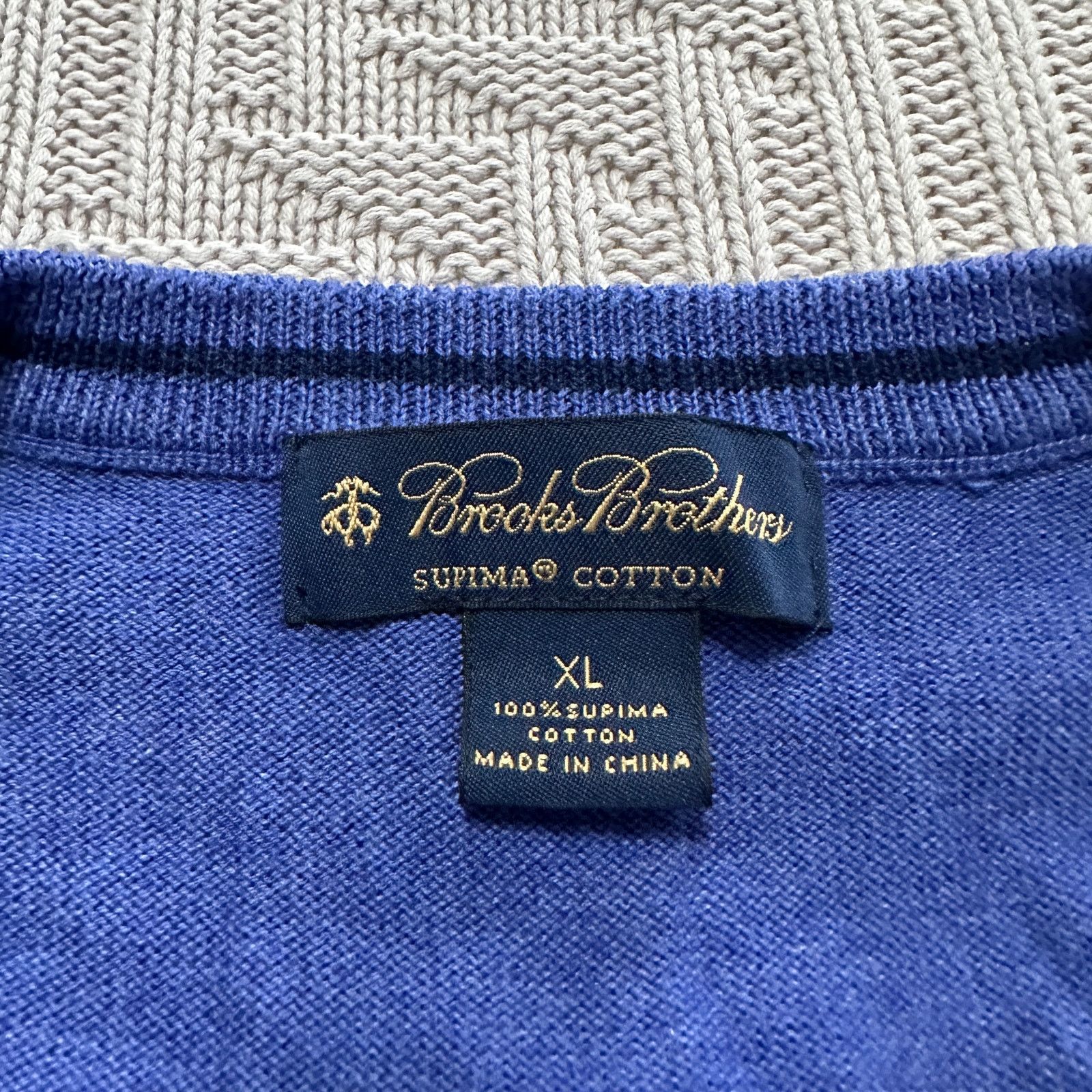 Brooks Brothers Brooks Brothers purple supima cotton vneck sweater Size US XL / EU 56 / 4 - 4 Thumbnail