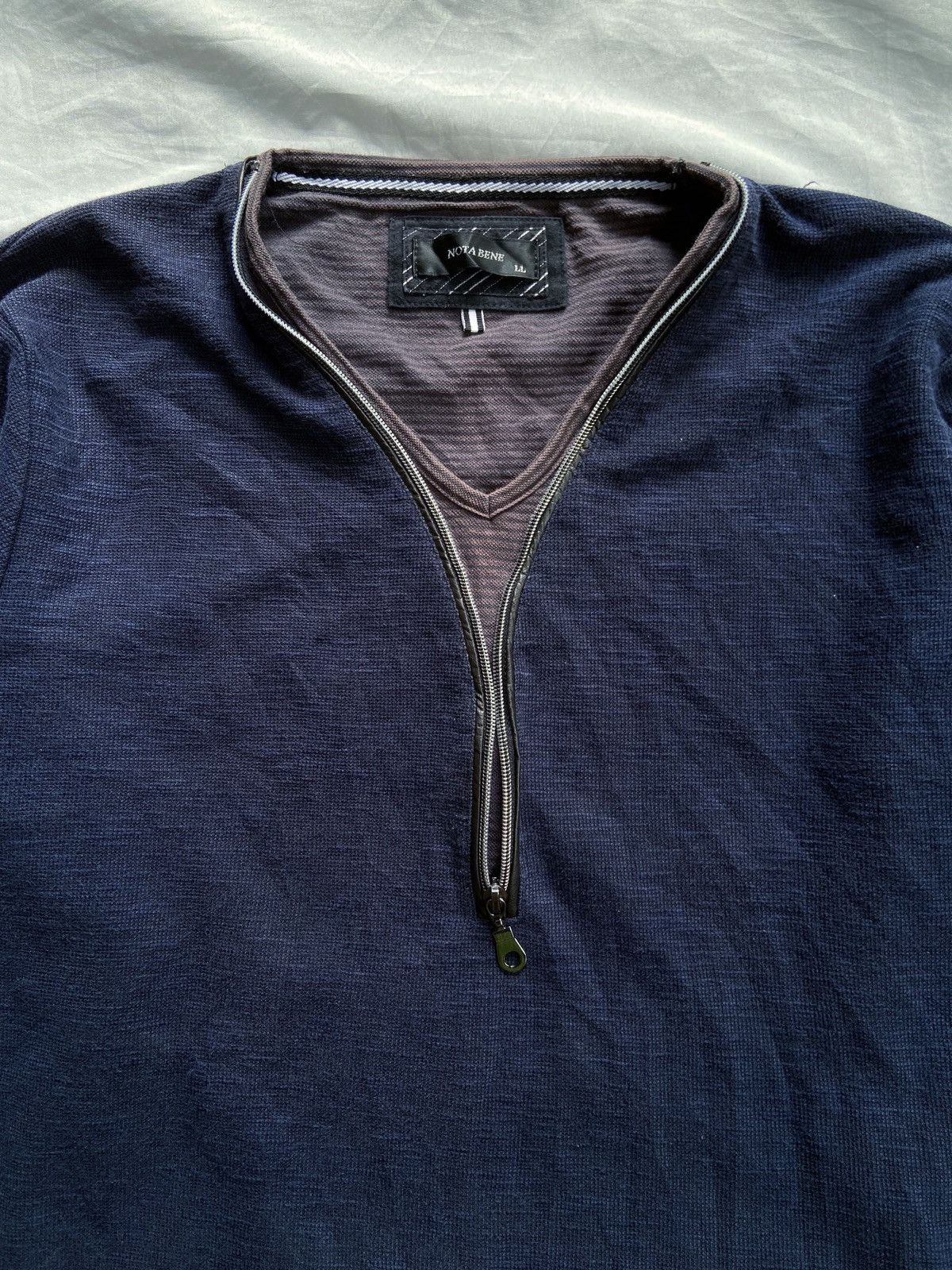 Japanese Brand NOTA BENE DOUBLE LAYER ZIP LONG SLEEVE Size US L / EU 52-54 / 3 - 4 Thumbnail