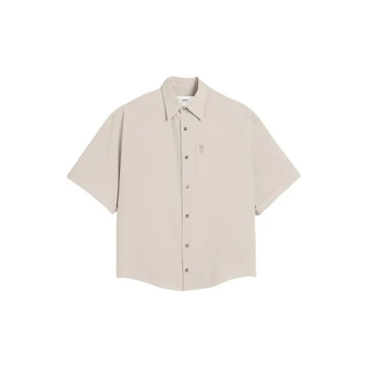 AMI Ami Paris Short Sleeve Shirt in Beige -2507 Size US XL / EU 56 / 4 - 1 Thumbnail