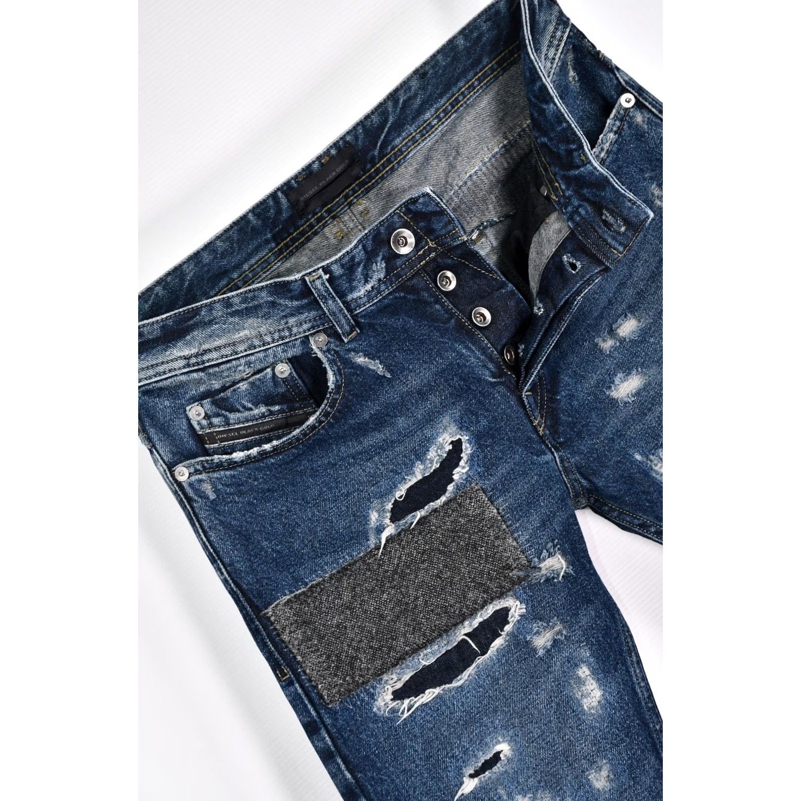 Diesel Diesel Jeans Slim Distressed Black 28 Men's Denim Straight Skinny 100% Cotton Made in Italy Size US 28 / EU 44 - 5 Thumbnail