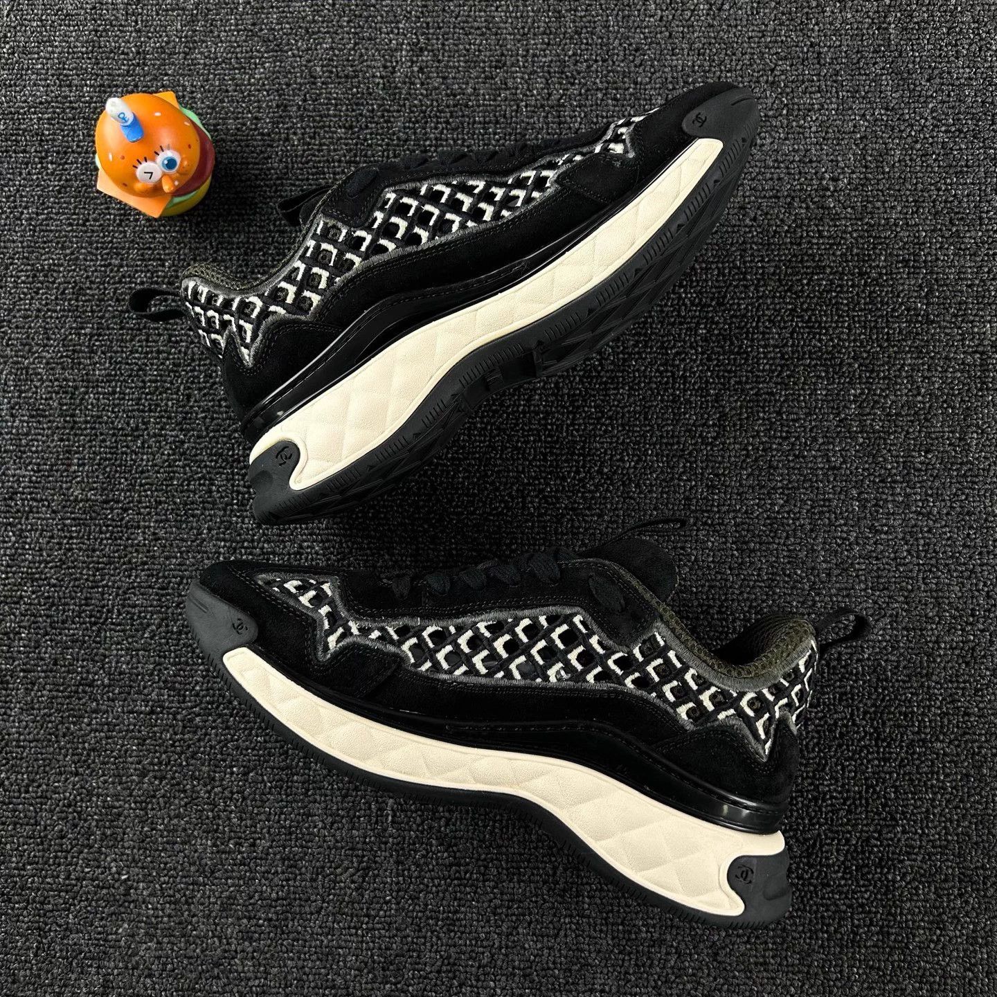 Chanel Chanel Black Mesh Trainers Women's 35.5 Size US 4.5 / IT 34.5 - 3 Thumbnail