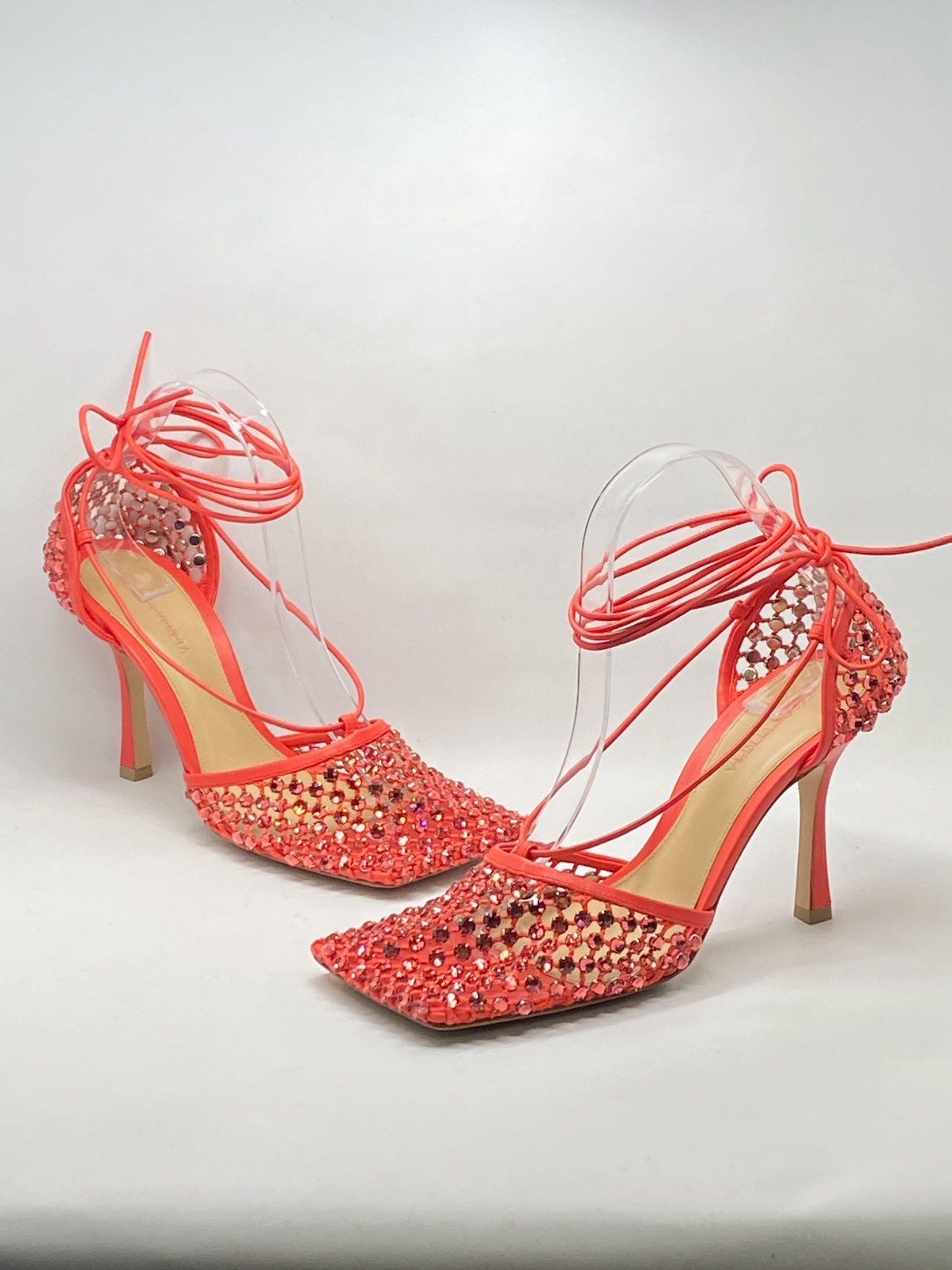 Bottega Veneta Bottega Veneta Stretch Embellished Ankle Tie Pumps size 39.5 Size US 9.5 / IT 39.5 - 8 Thumbnail