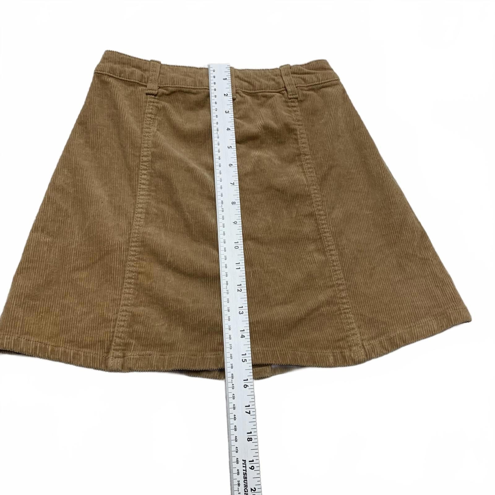 Other Hot Kiss Women's Size 0 Tan Corduroy Mini Skirt Size 25" / US 0 / IT 36 - 5 Thumbnail
