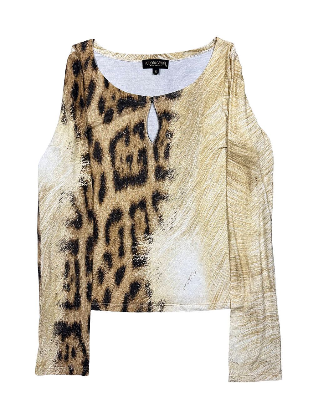 Roberto Cavalli FW01 Split Jaguar Print Top