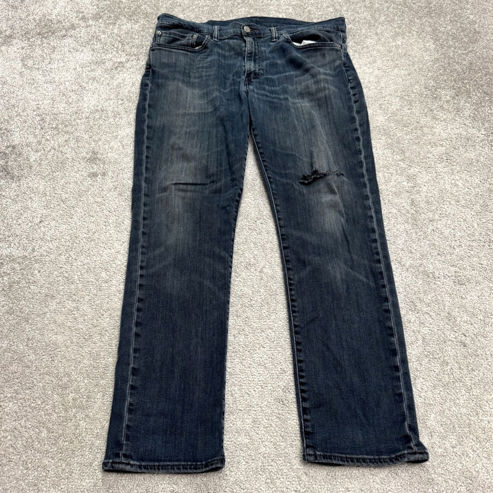 Levi's Levi's 511 Jeans Mens 36x29 Slim Fit Dark Wash Distressed Cotton Size US 36 / EU 52 - 2 Thumbnail