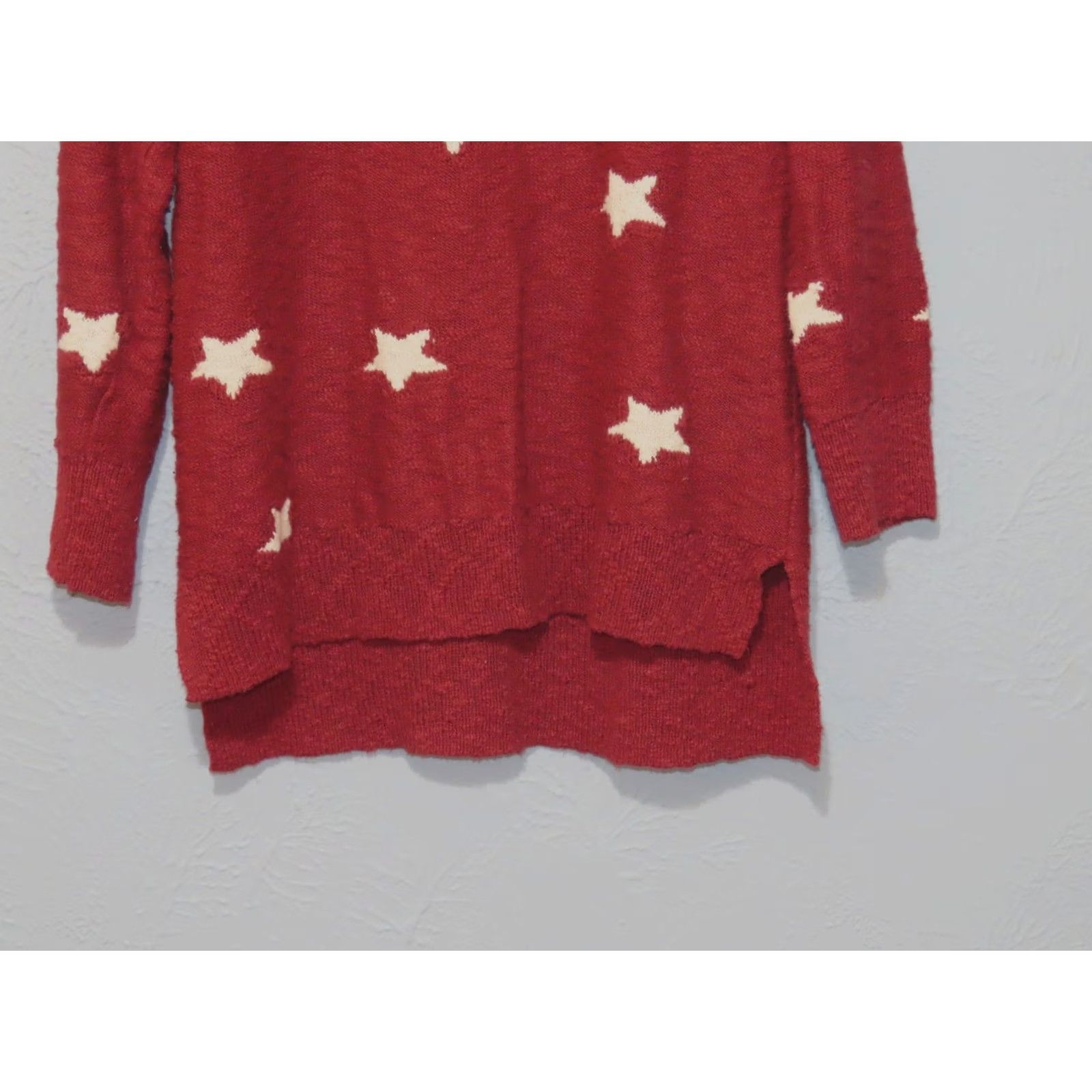 Lucky Brand Lucky Brand Sweater Shirt Women M Red Star Print Knit Pullover 3/4 Sleeve Casual Winter Fall Spring Womens Size M / US 6-8 / IT 42-44 - 2 Thumbnail