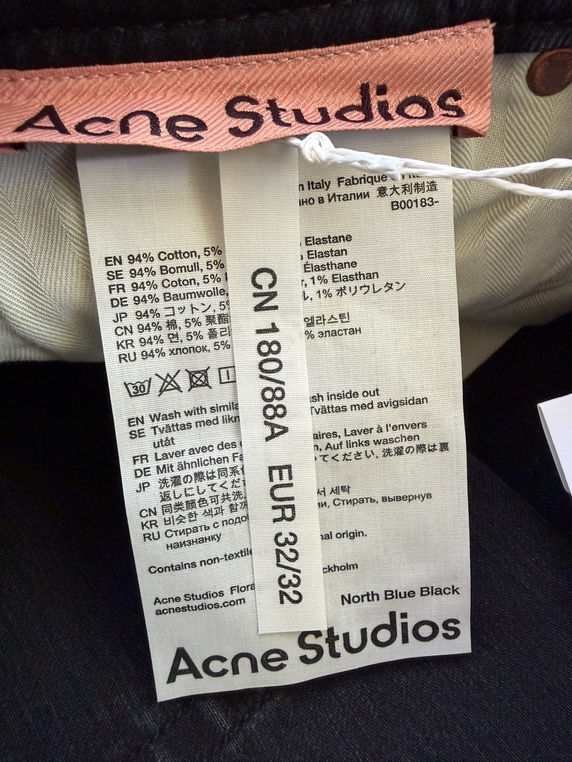 Acne Studios North Blue Black Leather Patch Denim Jeans Size US 32 / EU 48 - 5 Thumbnail