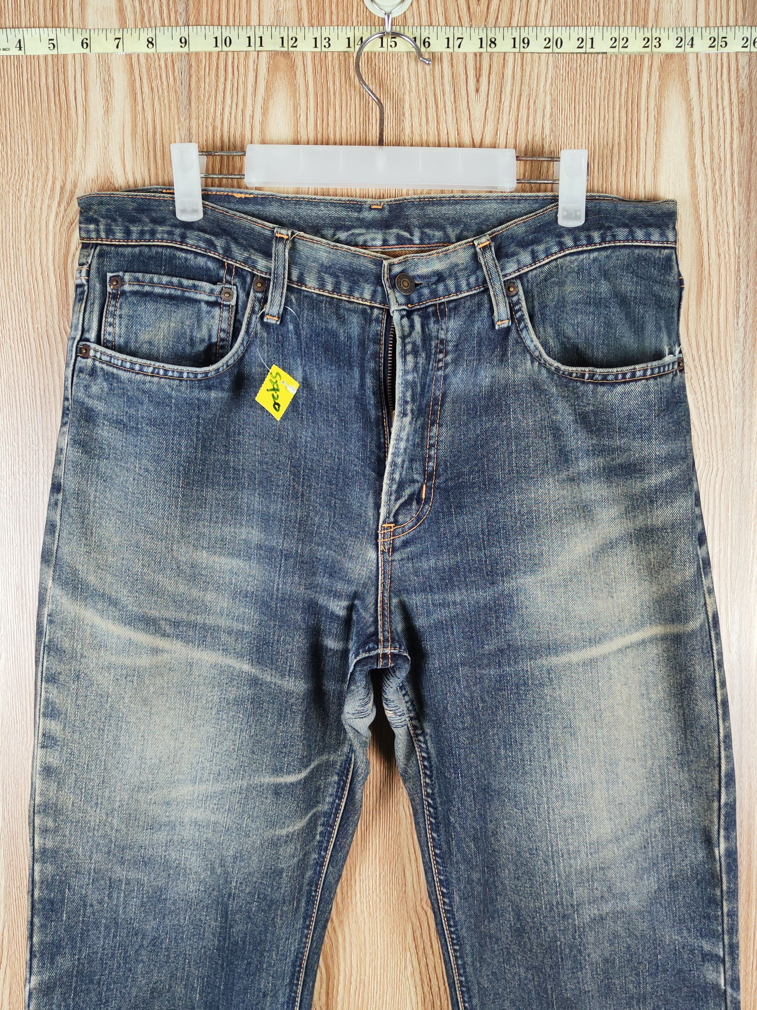 Edwin Edwin Dark Blue Faded Distressed Ripped Jeans #S2720 Size US 34 / EU 50 - 2 Thumbnail