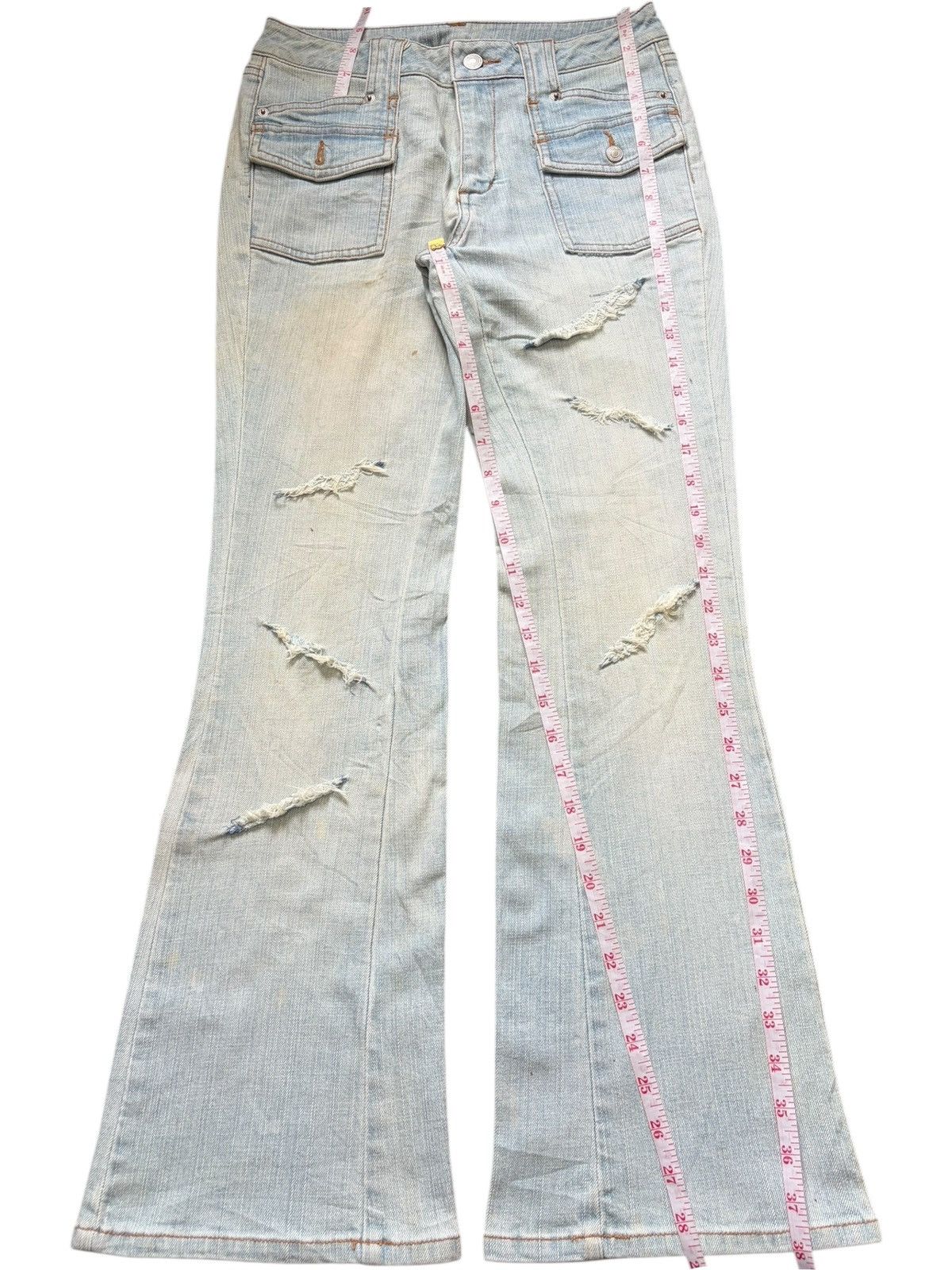 Hysteric Glamour Vintage Japanese Brand Light Wash Distress Flare Jeans Size 27" / US 4 / IT 40 - 7 Thumbnail