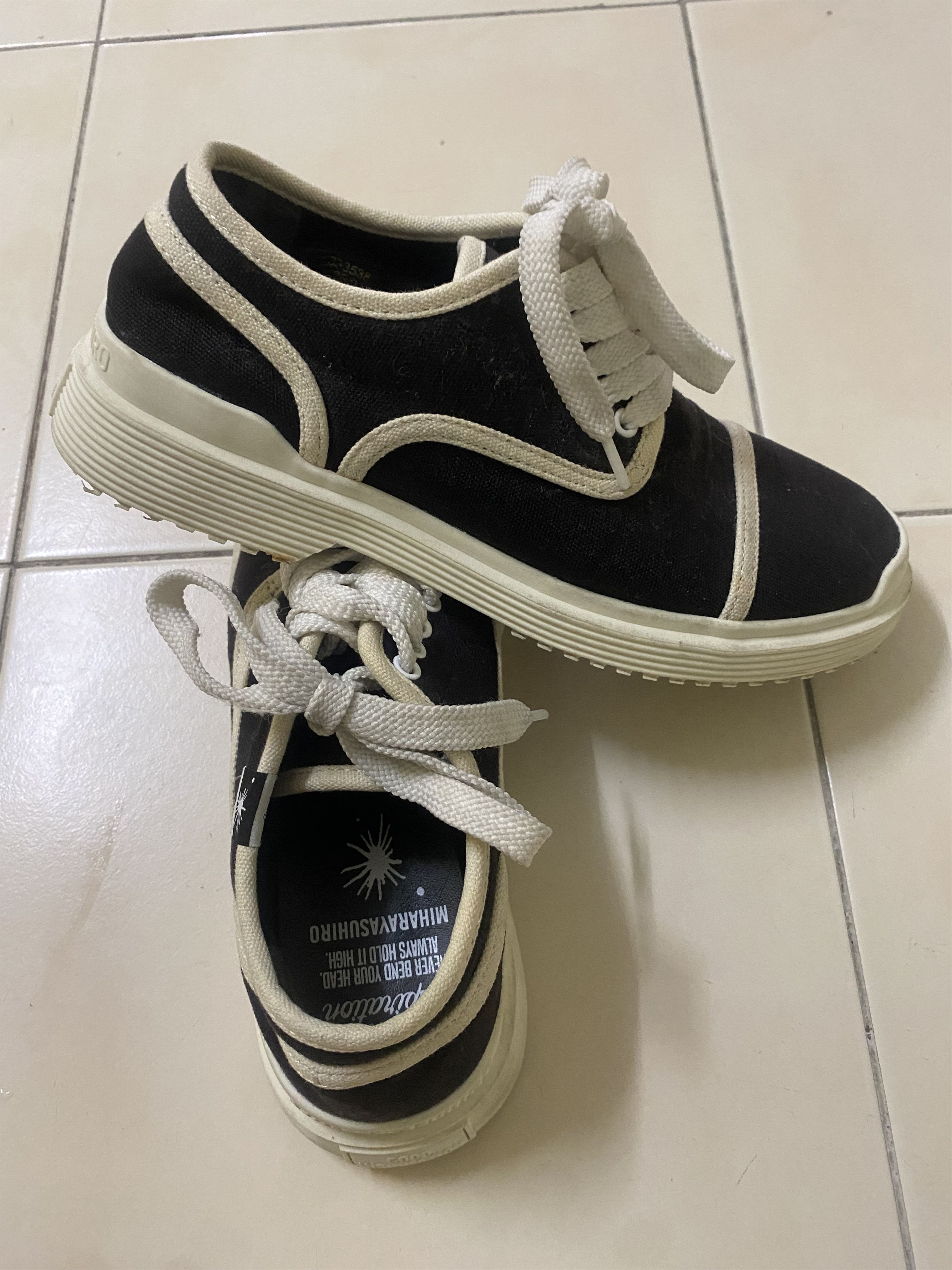 Maison MIHARA YASUHIRO Miharayasuhiro Black Canvas Sneaker Size US 6.5 / EU 39-40 - 5 Thumbnail