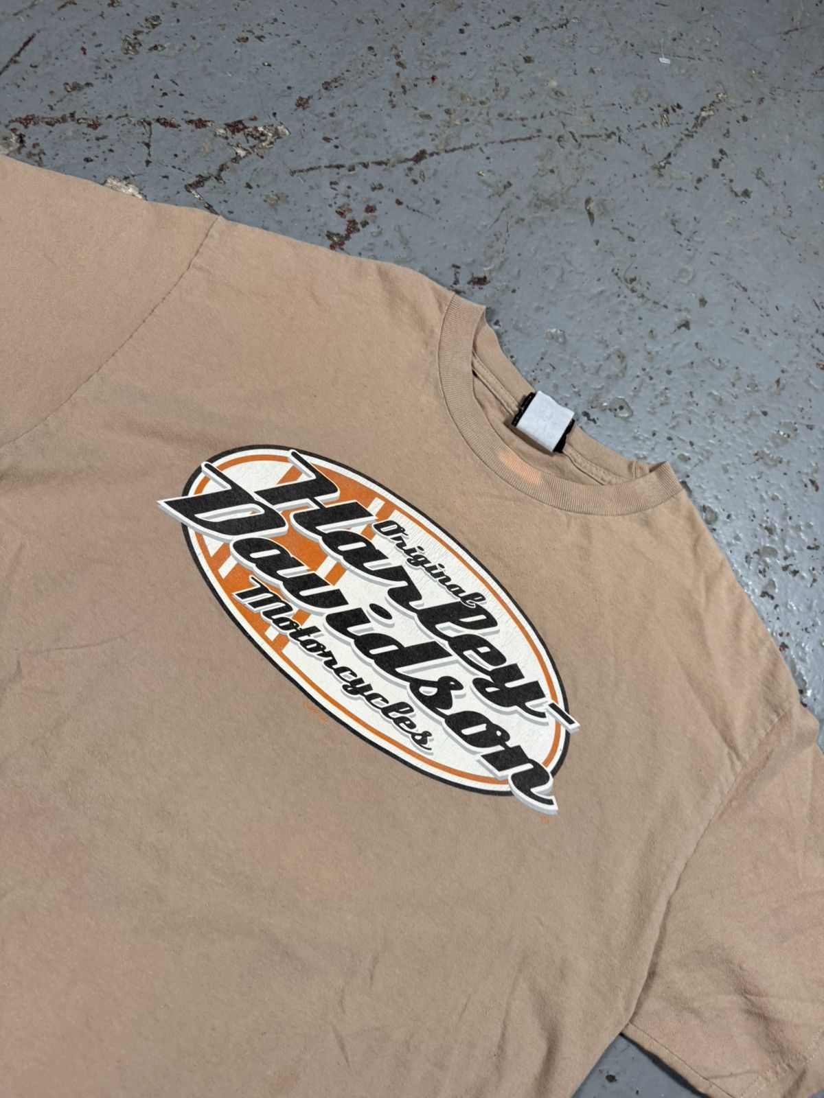 Harley Davidson Vintage Harley Davidson Flame Cream Tee Size US L / EU 52-54 / 3 - 5 Thumbnail
