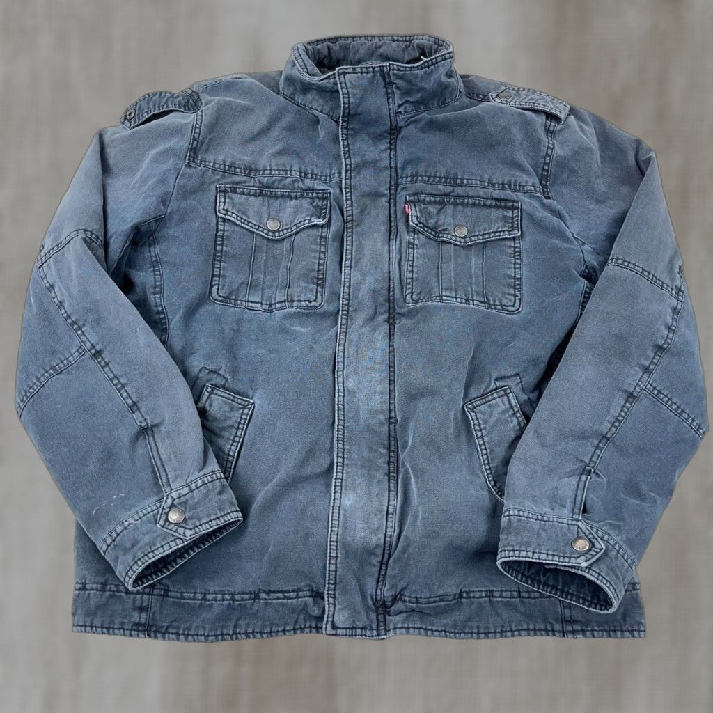 Levi's Levi's Bomber Jacket Men Large Blue Canvas Lined 90s Outdoor Regular Fit Size US L / EU 52-54 / 3 - 1 Thumbnail