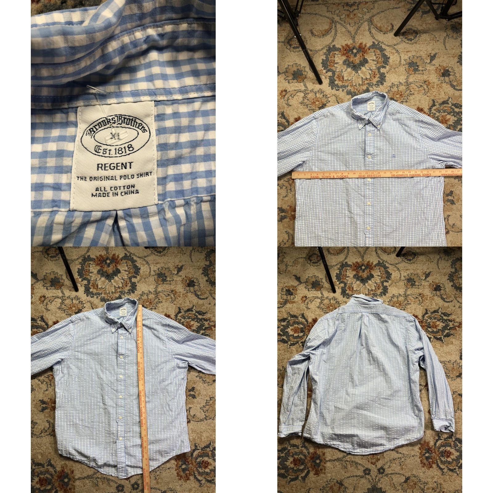 Brooks Brothers Brooks Brothers Shirt Mens Medium Blue Check Regent Long Sleeve Button Down Size US M / EU 48-50 / 2 - 8 Thumbnail