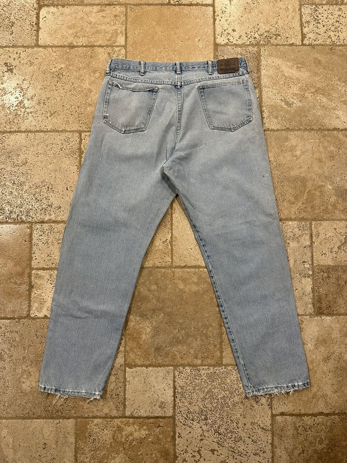 Vintage × Wrangler Vintage Wrangler Painter Distressed Thrashed Blue Denim Jean Size US 38 / EU 54 - 10 Thumbnail