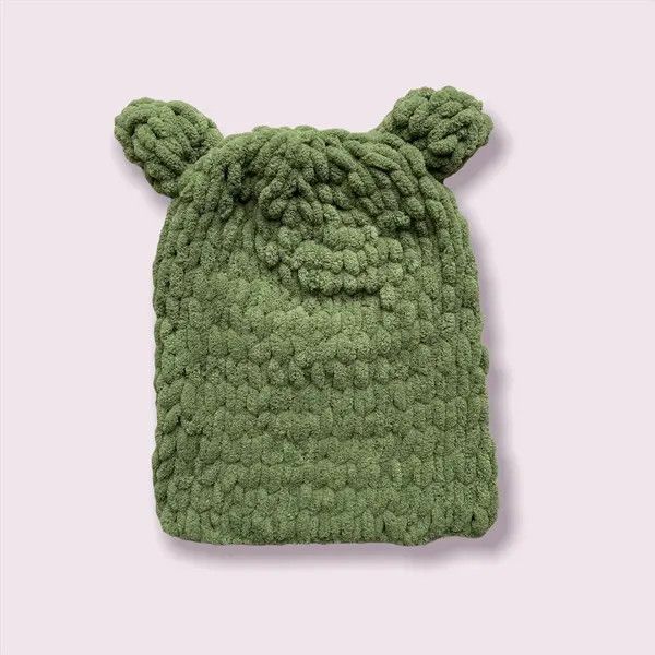 VIBE Handmade Knitted Balaclava Ski Mask Shrek Teddy Bear Style Size ONE SIZE - 4 Thumbnail