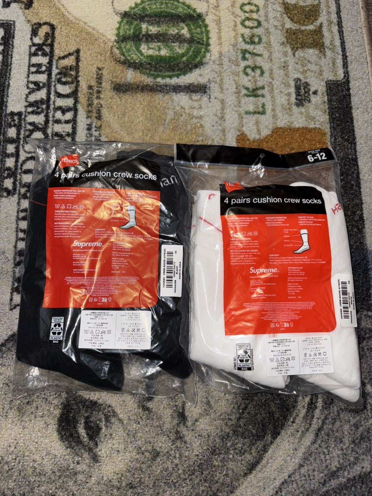 Hanes × Supreme Supreme Hanes Socks (8 Pairs / 2 Packs) Size ONE SIZE - 2 Thumbnail