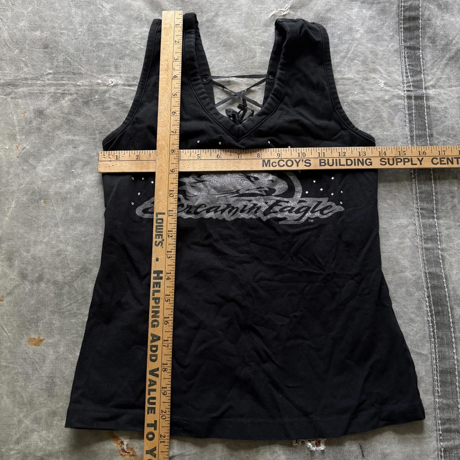 Harley Davidson Vintage Screamin’ Eagle Harley Davidson Laced-Back Tank Top Size M / US 6-8 / IT 42-44 - 5 Thumbnail
