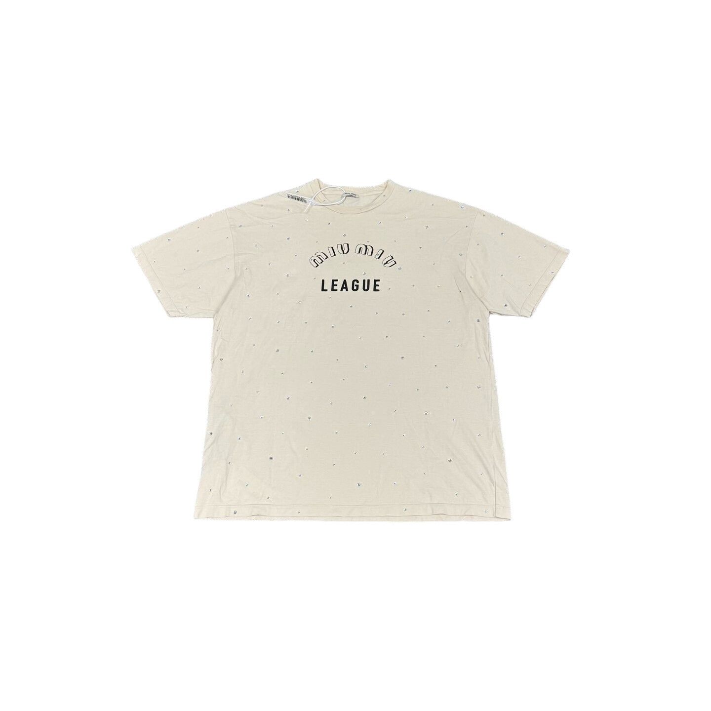 Miu Miu Miu Miu Rhinestone League T-Shirt Size M Size M / US 6-8 / IT 42-44 - 1 Thumbnail