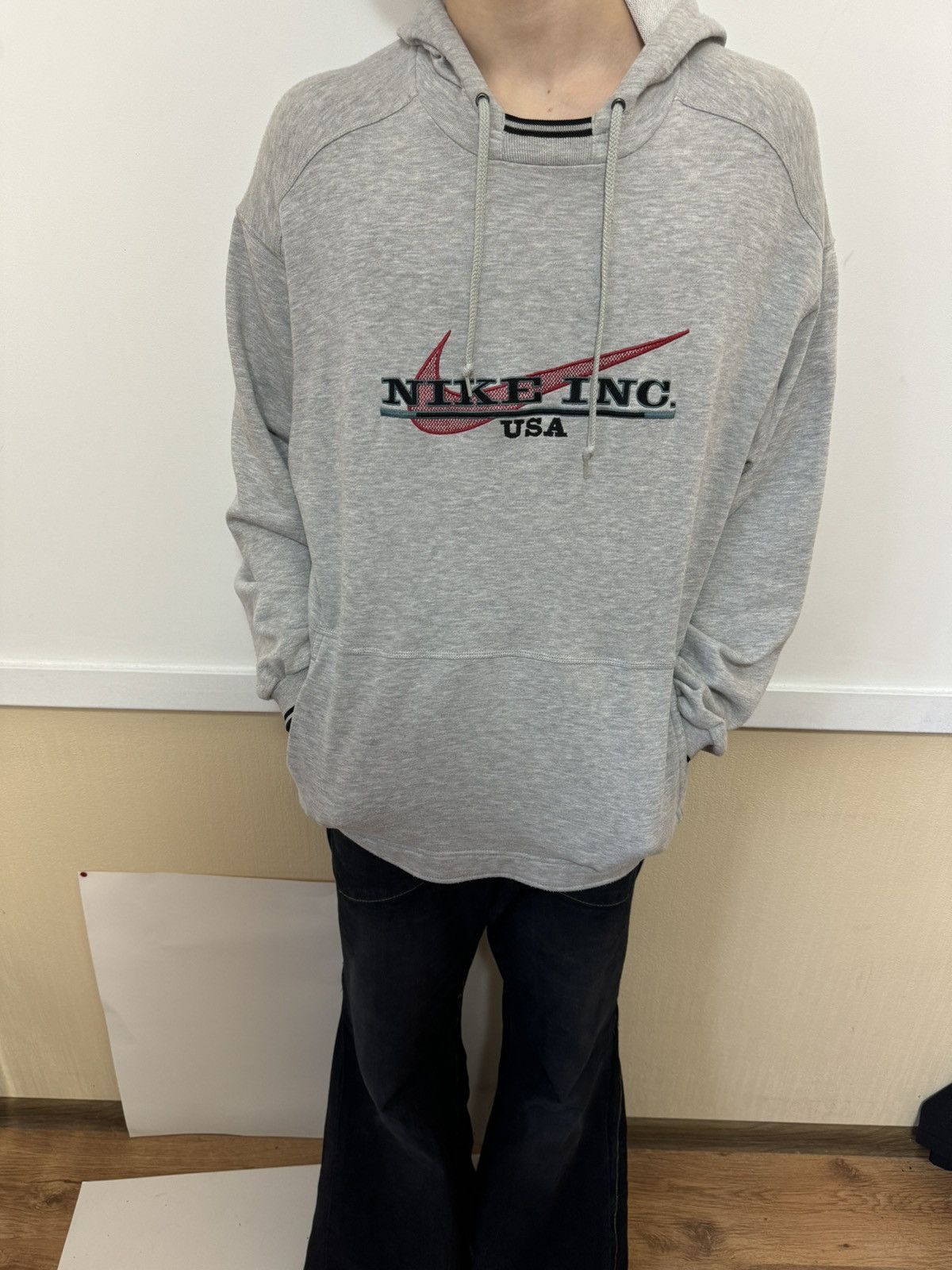 Nike Vintage Nike USA big logo swoosh hoodie streetwear 90s Size US M / EU 48-50 / 2 - 8 Thumbnail