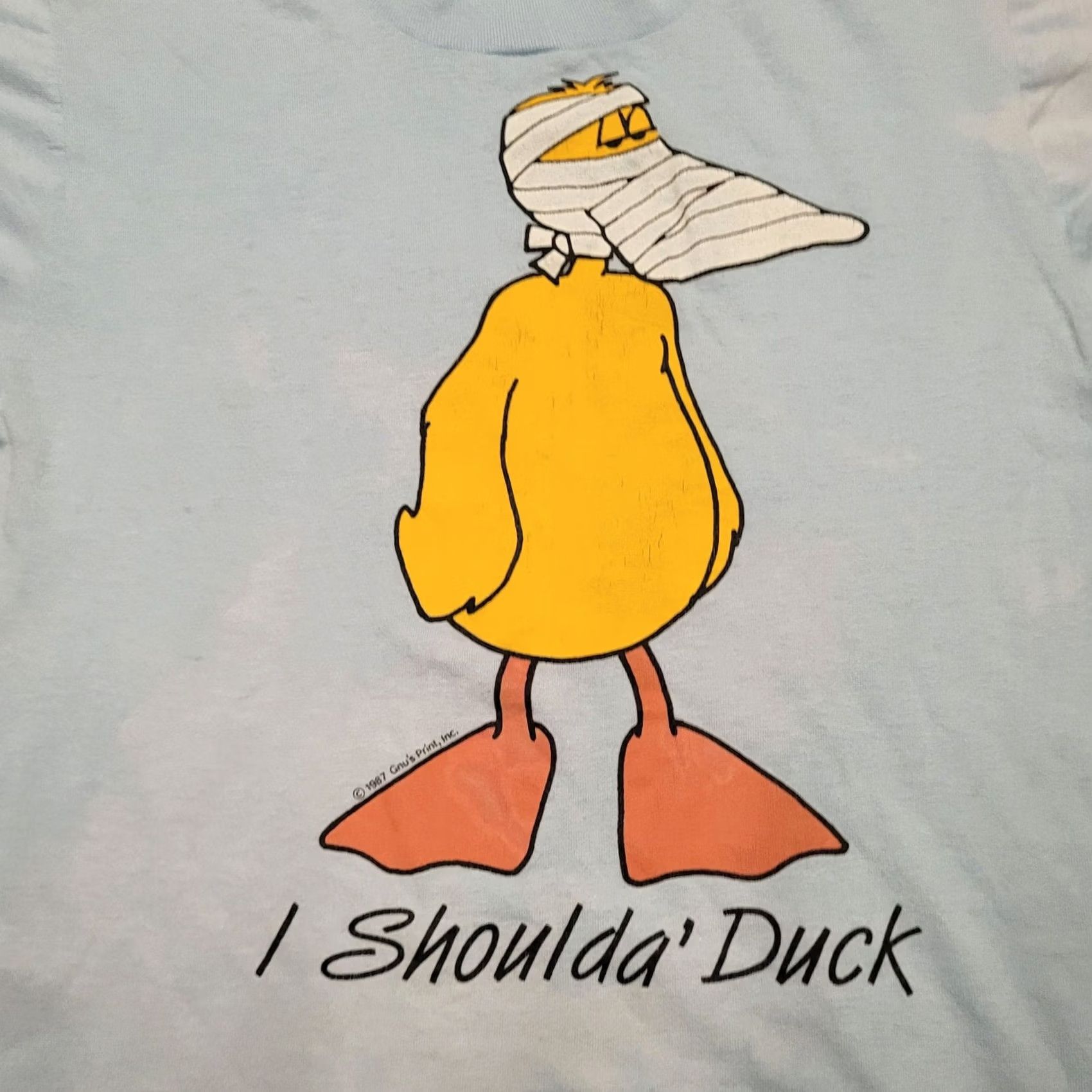 Vintage VINTAGE I Shoulda' Duck Funny T-Shirt Mens XS / Womens S Soft Tee Blue 80s 50/50 Single Stitch United States Skin Size XS / US 0-2 / IT 36-38 - 3 Thumbnail