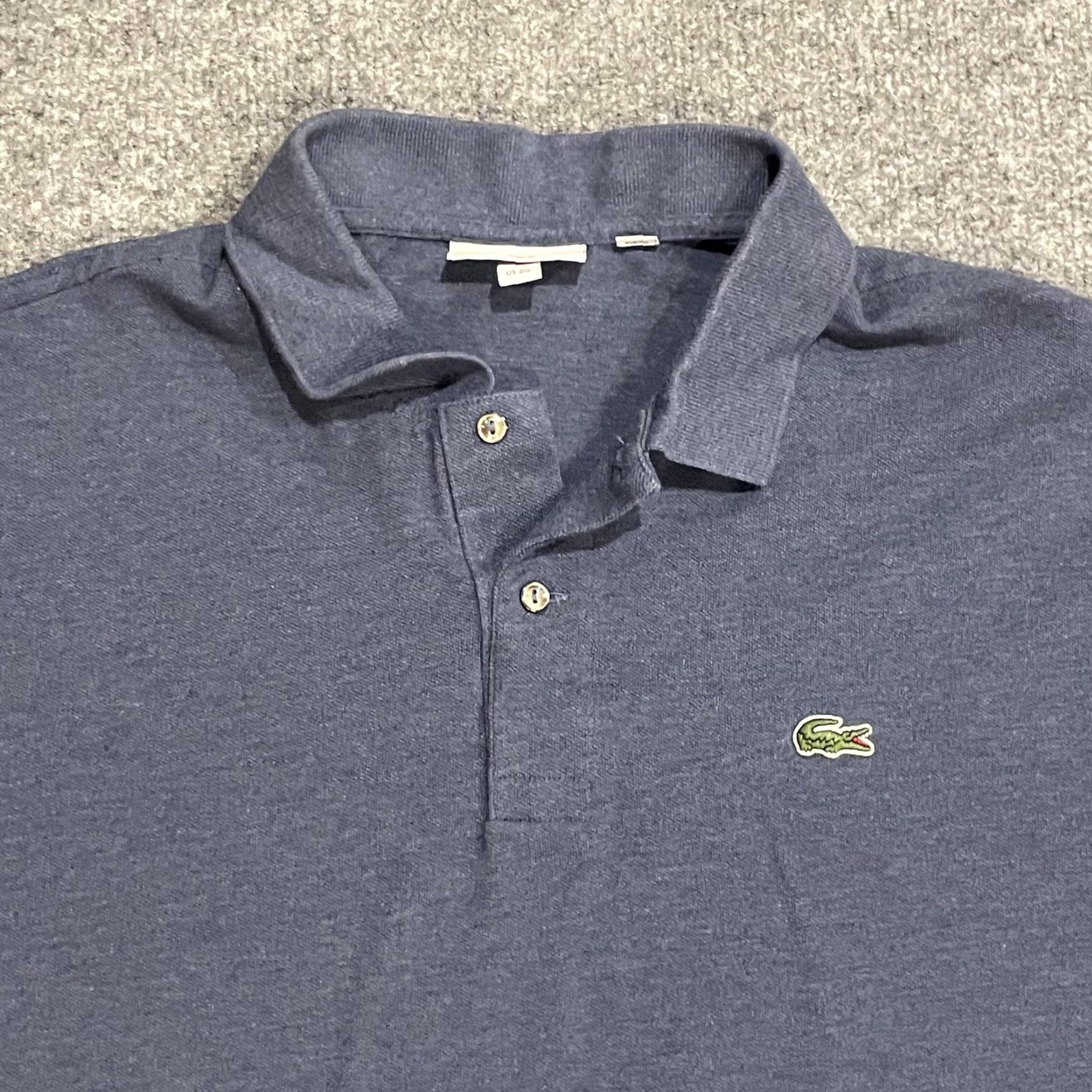 Lacoste Lacoste Polo Shirt Mens 3XL Blue Classic Fit Short Sleeve Logo Croc Lightweight Knit Peru Made Size US XXL / EU 58 / 5 - 3 Thumbnail