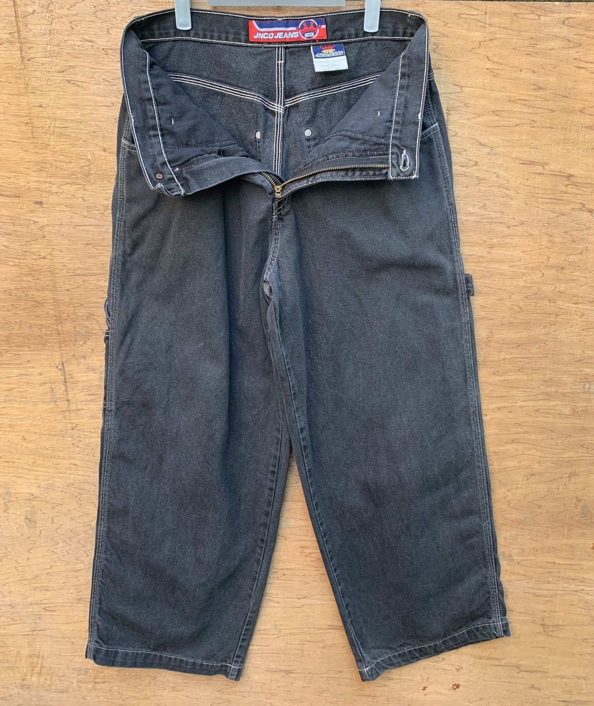 JNCO Rare!! JNCO JEANS Baggy Carpenter Crown Embroidered Denim Size US 31 - 16 Thumbnail