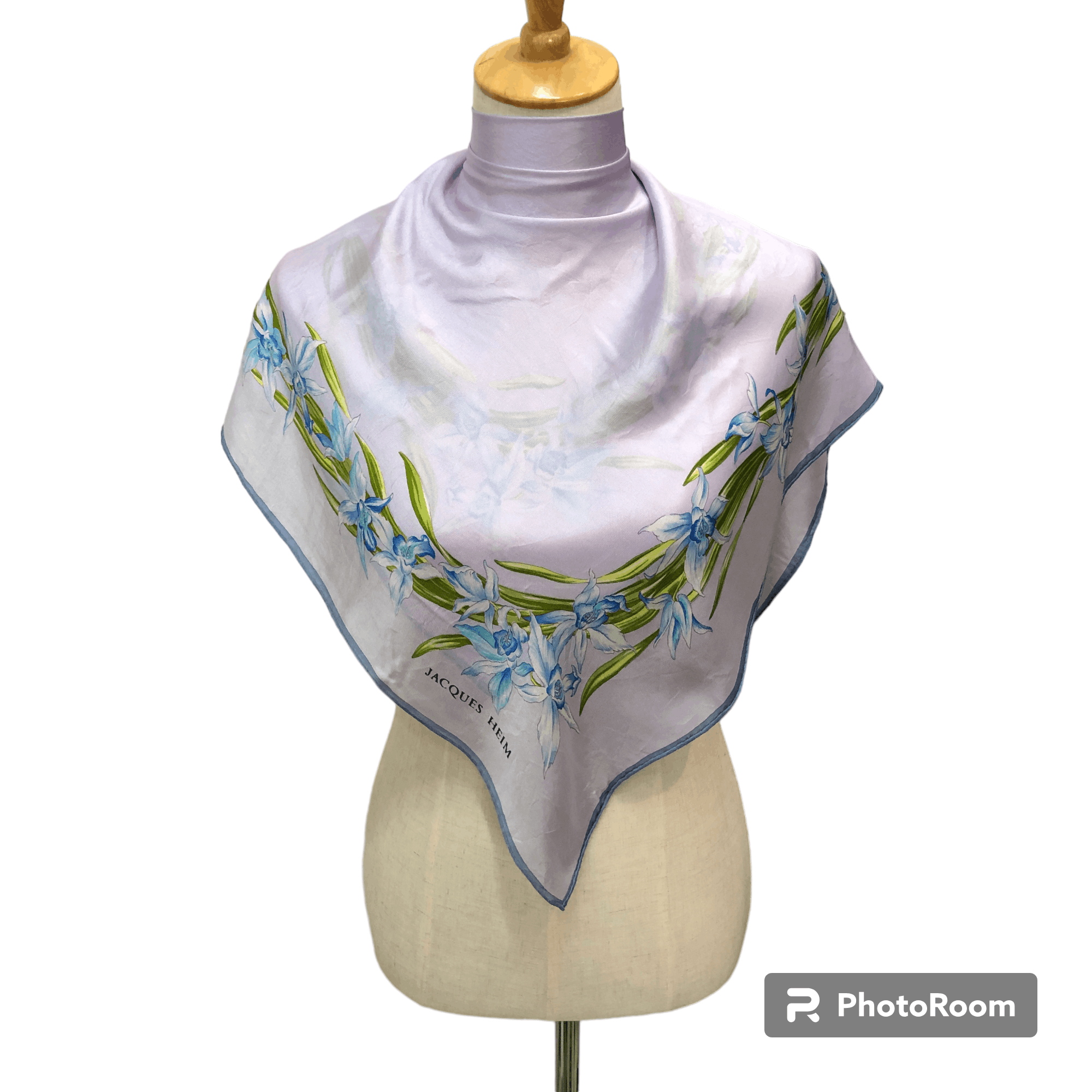 Japanese Brand Vintage Jacques Heim Floral Silk Scarf M1174 Size ONE SIZE - 1 Thumbnail