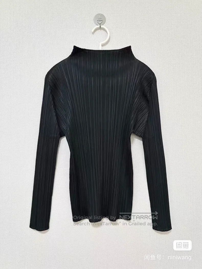 Issey Miyake Issey Miyake Black Long-Sleeve Top Size L / US 10 / IT 46 - 2 Thumbnail