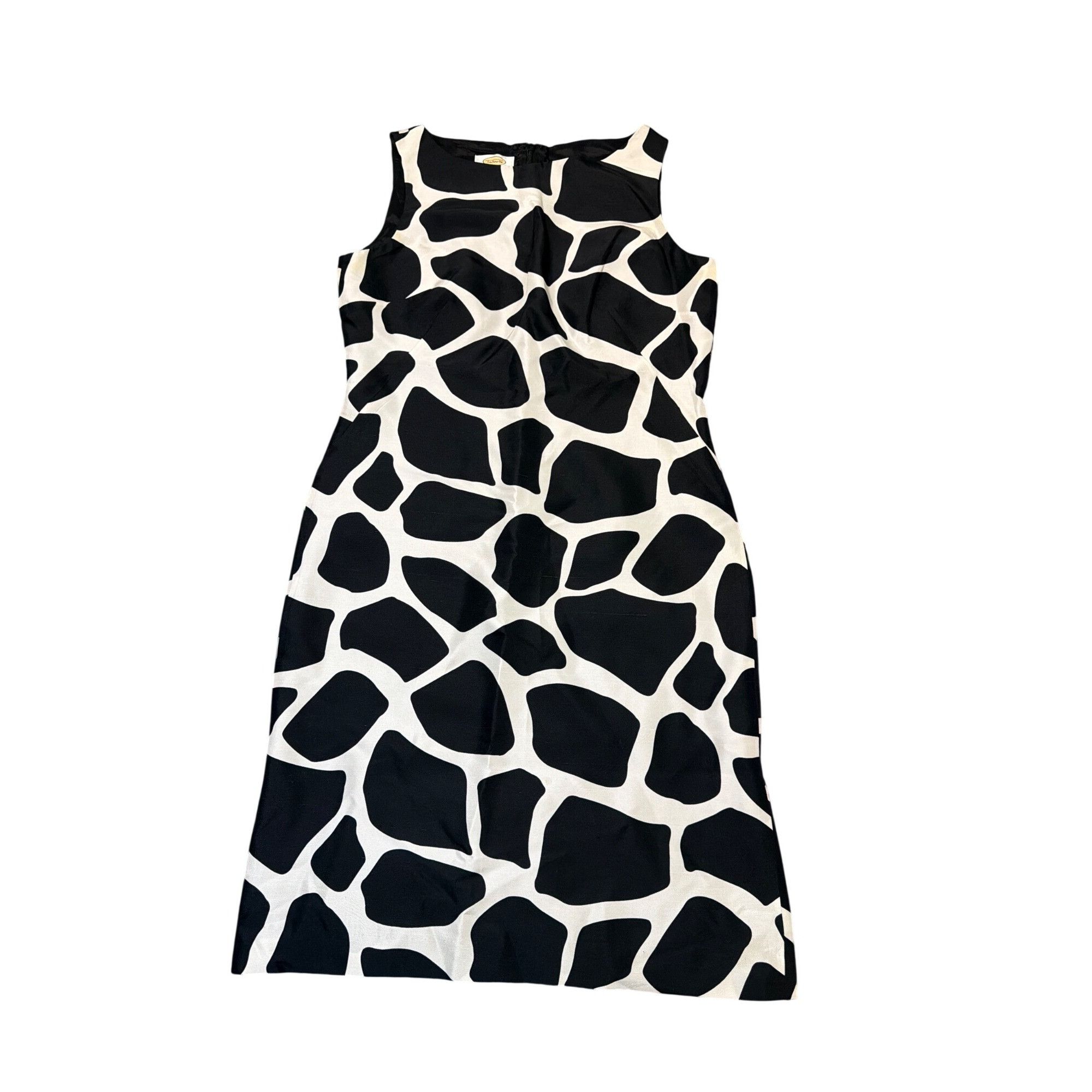 Talbots Talbots Black White Giraffe Cow Print Pure Silk Sheath Dress Size M / US 6-8 / IT 42-44 - 1 Thumbnail