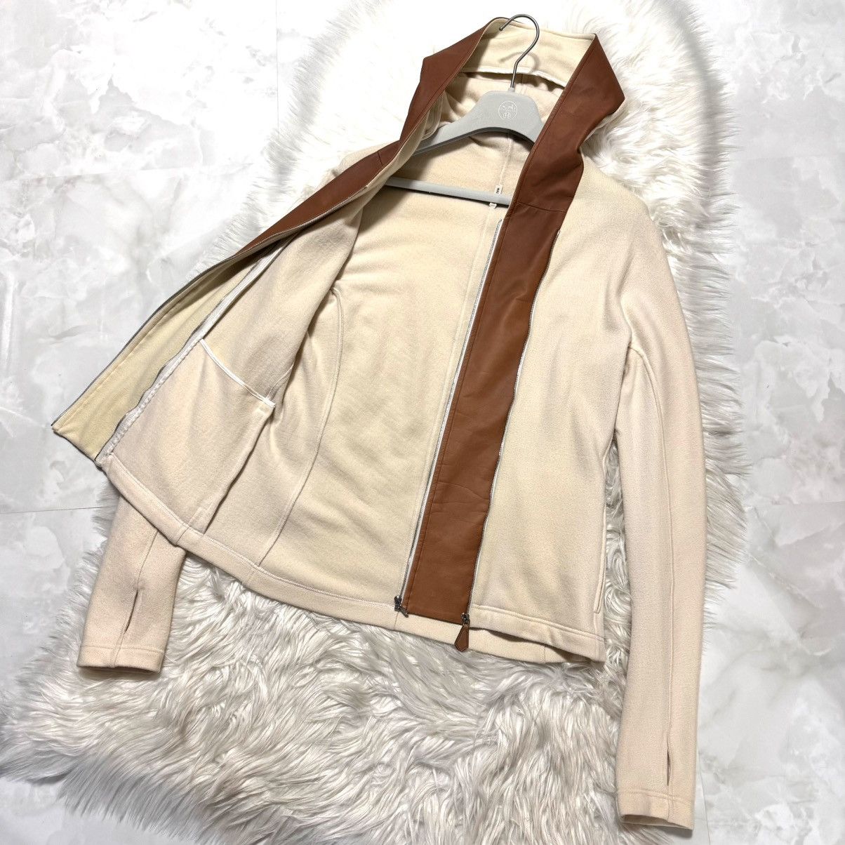 Hermes Hermes leather-switched 2-way size ZIP UP parka jacket 38 Size S / US 4 / IT 40 - 9 Thumbnail
