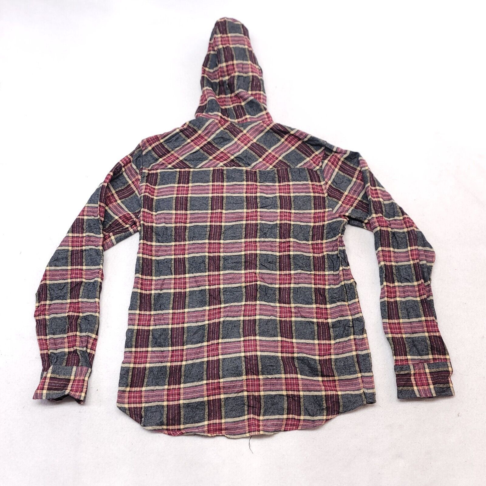 Rsq RSQ Casual Button Up Hoodie Mens Size Medium M Maroon Plaid Size US M / EU 48-50 / 2 - 10 Thumbnail