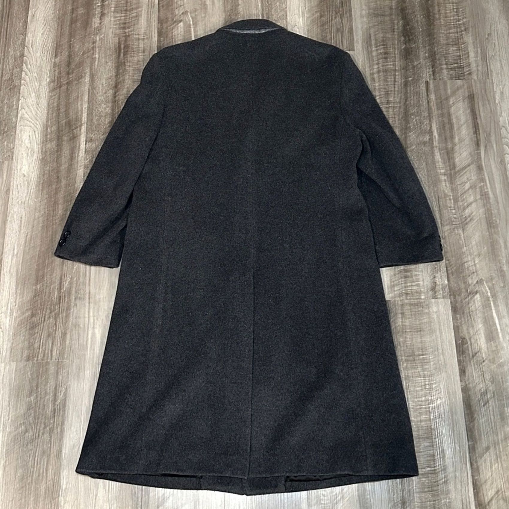 Vintage Adolfo Trench Coat Wool Cashmere Nylon Mens 44R Charcoal Jacket Over Coat Size US S / EU 44-46 / 1 - 2 Thumbnail