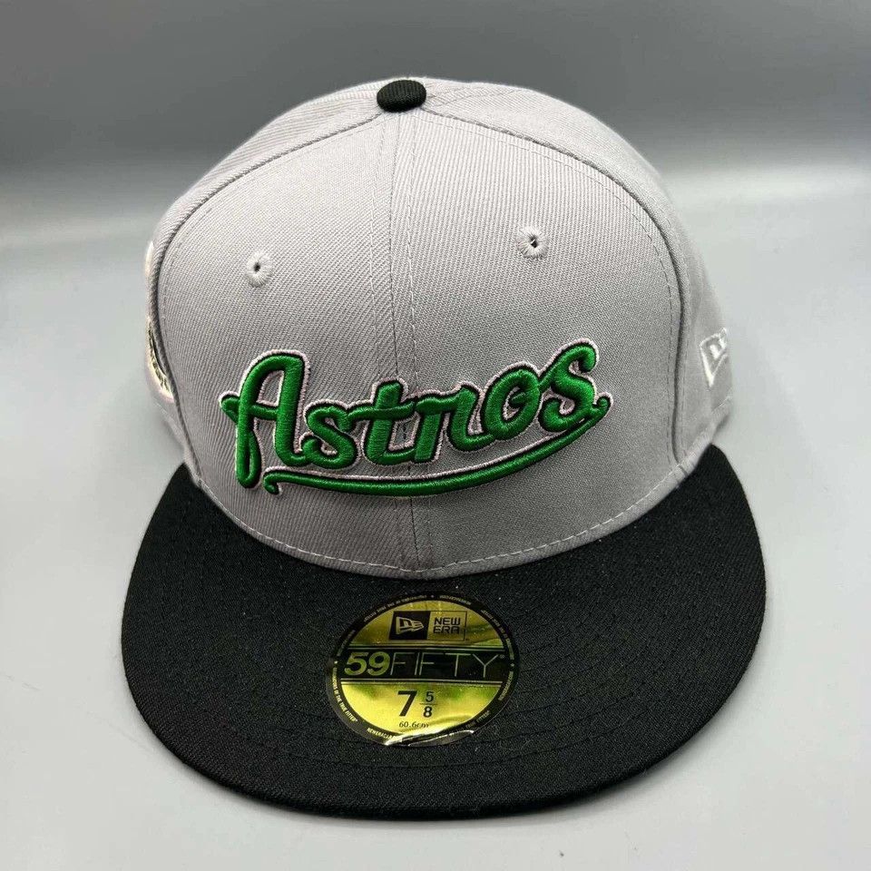 New Era Houston Astros Hat Men 7 5/8 59Fifty New Era MLB Fitted Cap Size ONE SIZE - 3 Thumbnail