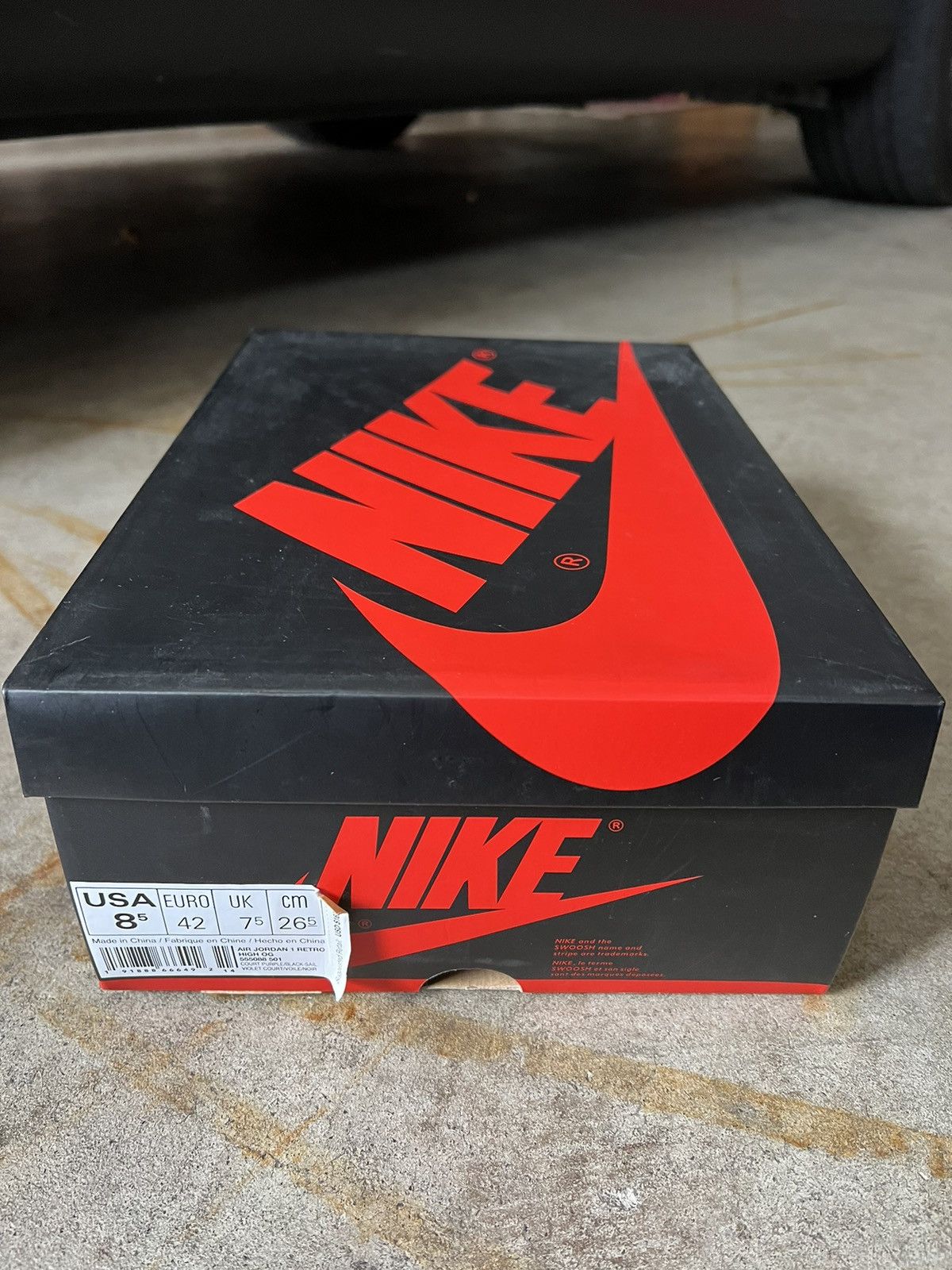 Jordan Brand Jordan 1 High Purple Toe Court Purple Size US 8.5 / EU 41-42 - 7 Thumbnail