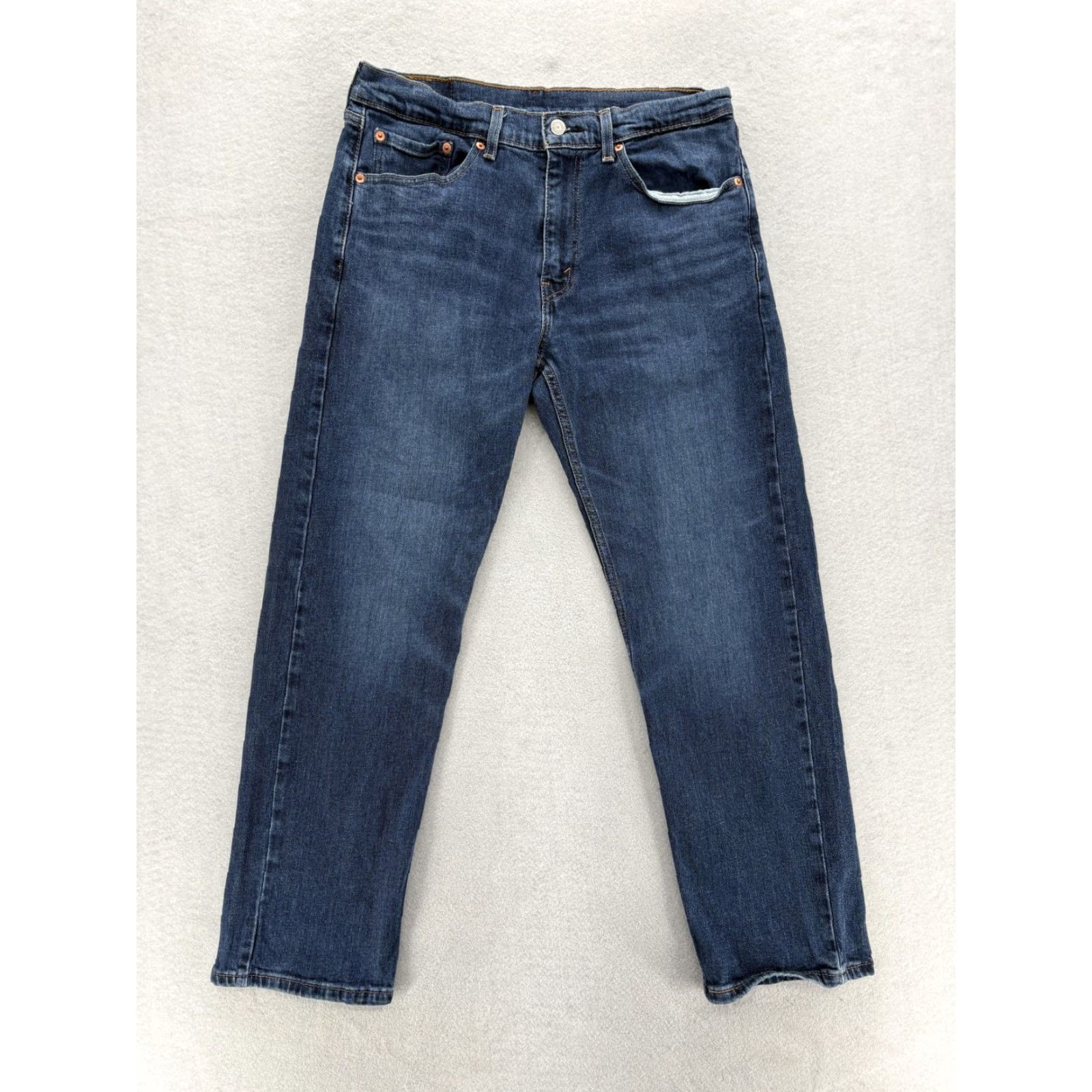 Levi's Levi's 505 Jeans Mens 32x30 Blue Medium Wash Regular Fit Straight Denim Stretch Jeans Size US 32 / EU 48 - 2 Thumbnail