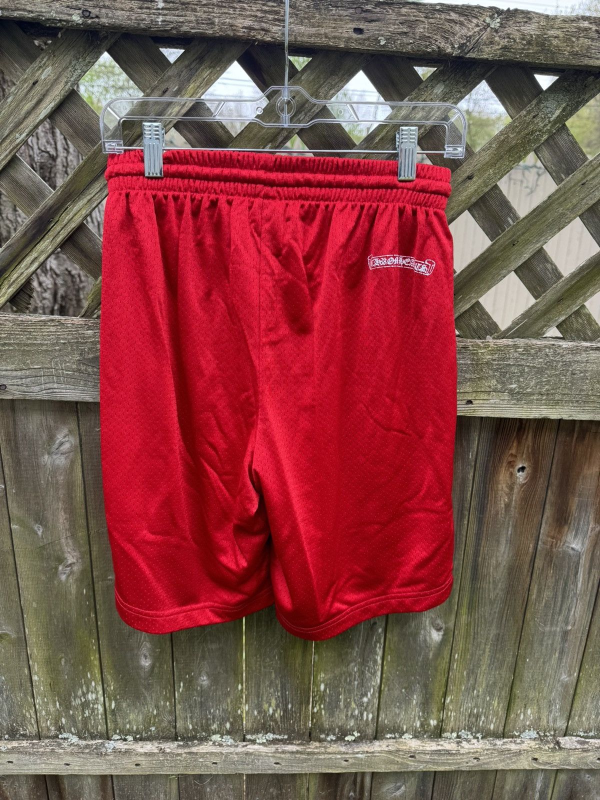 Chrome Hearts Chrome Hearts Red Mesh Varsity Shorts | Grailed