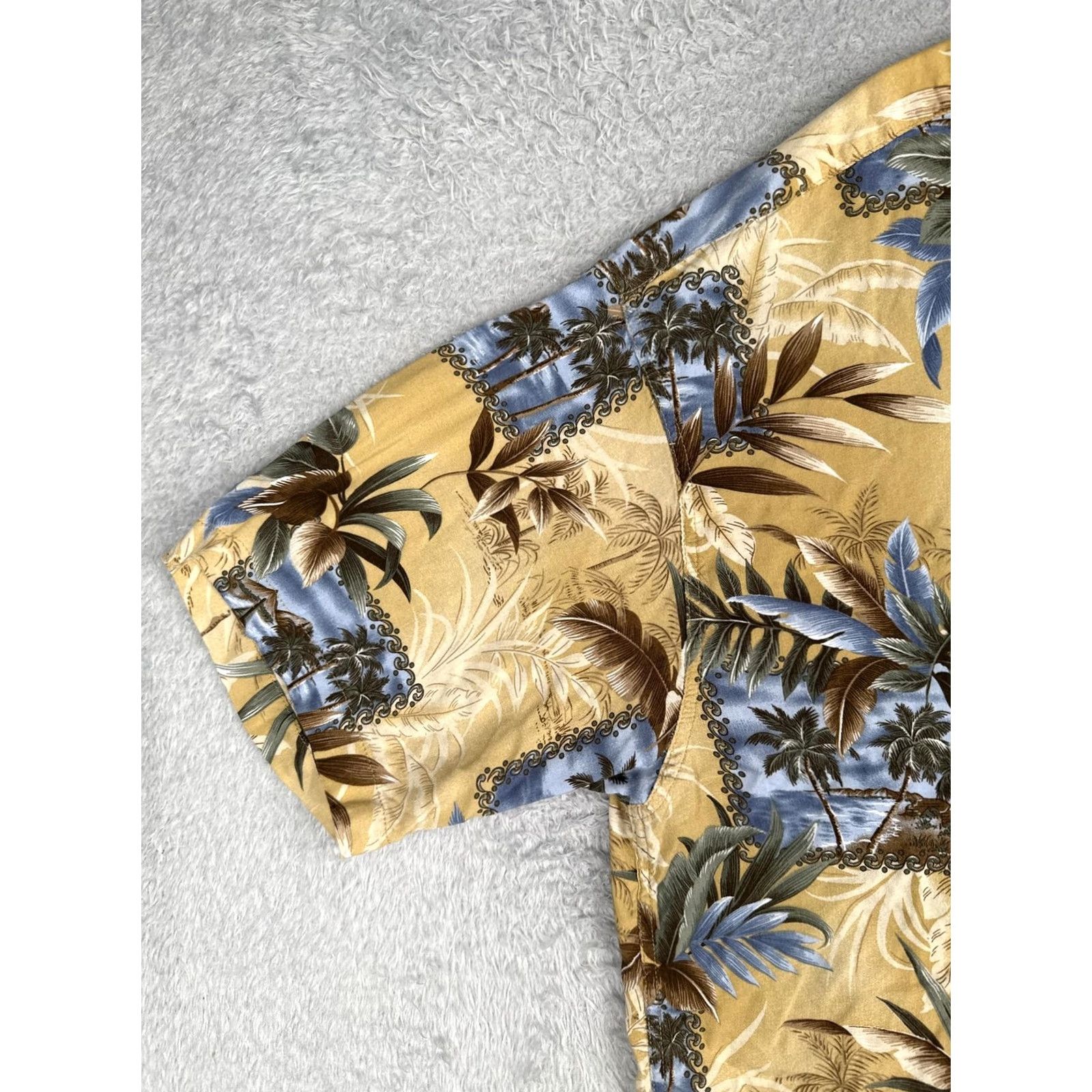 Vintage David Taylor Collection Shirt Mens 4XL Beige Hawaiian Short Sleeve Button Up Size US XXL / EU 58 / 5 - 3 Thumbnail